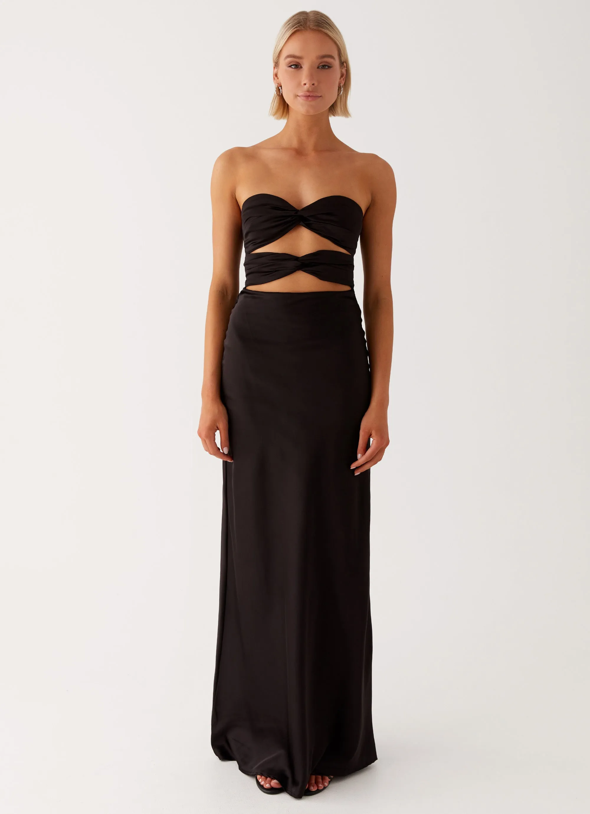 Timeless slip dress Deep Hue Tianna Strapless Maxi Dress - Black
