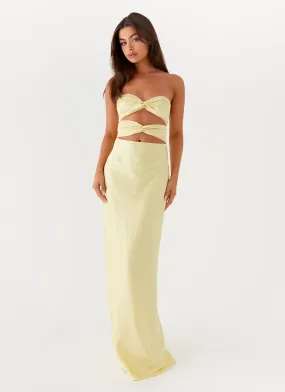 Tianna Strapless Maxi Dress - Yellow Winter-Season