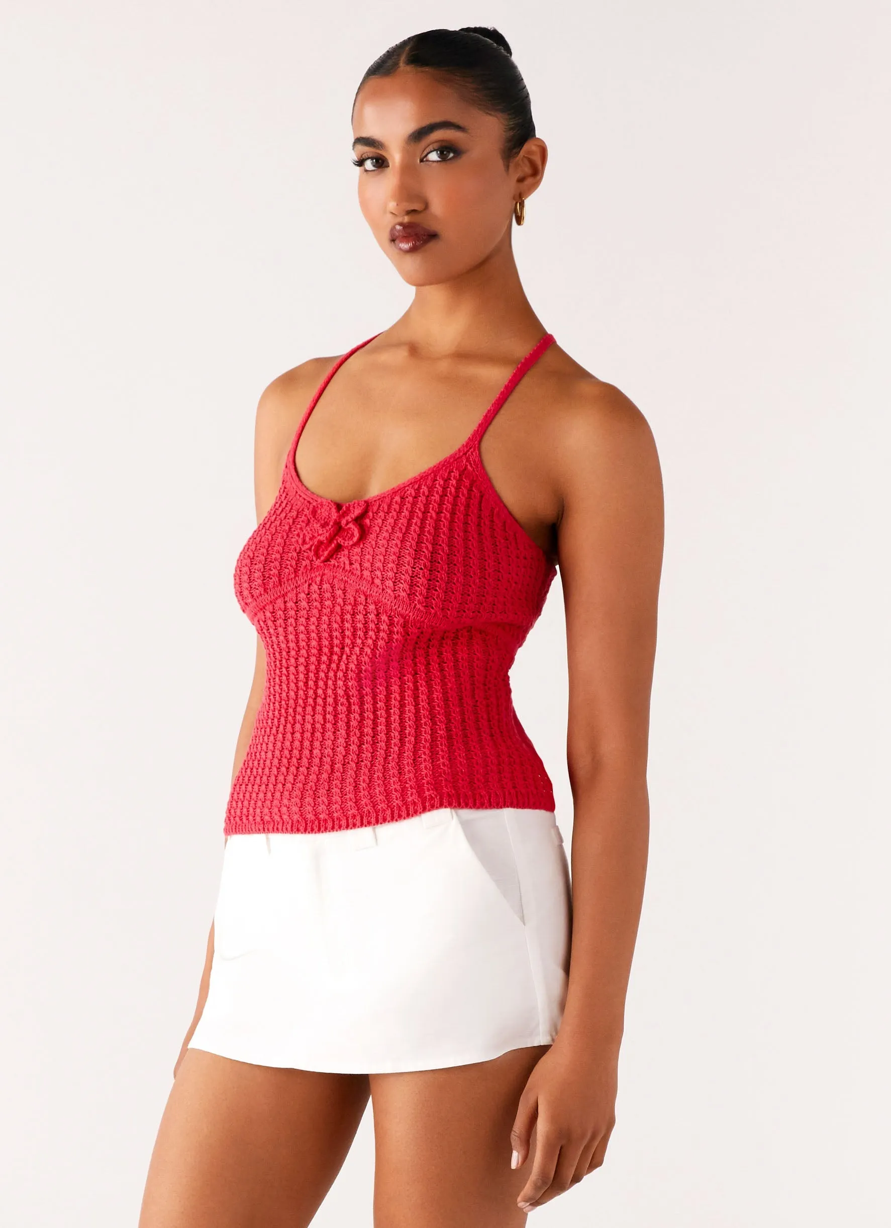 Tiare Crochet Top - Fuchsia Non Irritating Seam Finish Quick Dry Material