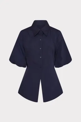 TaglessDesign Tie Back Poplin Button Down Shirt