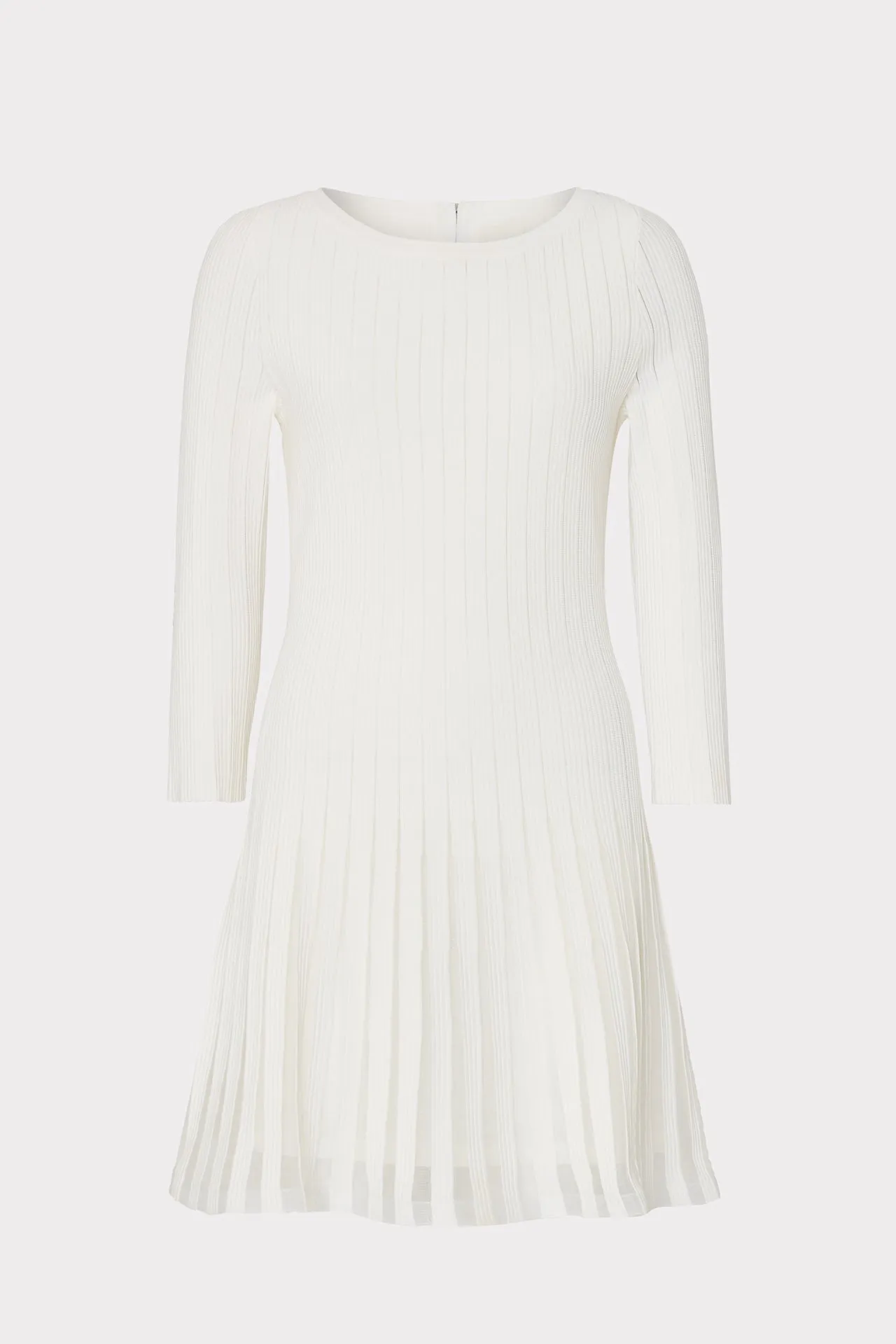 Tabitha Sheer Godet Mini Dress Office Tone Outdoor Scene