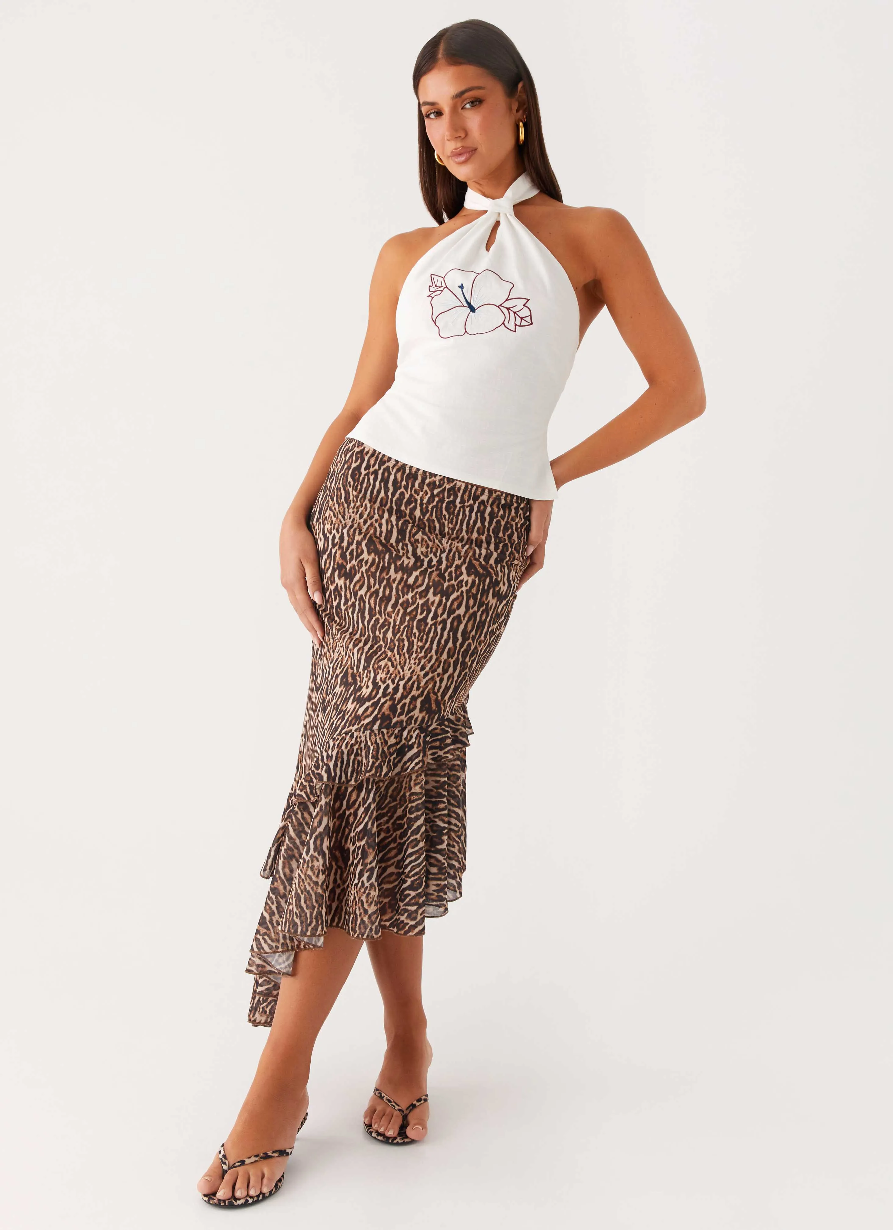 Wild Tide Midi Skirt - Cheetah Bestseller Item
