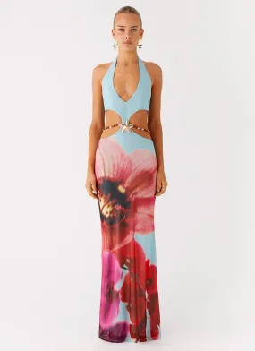Luxe Wear Time To Dance Maxi Dress - Turquoise Bloom
