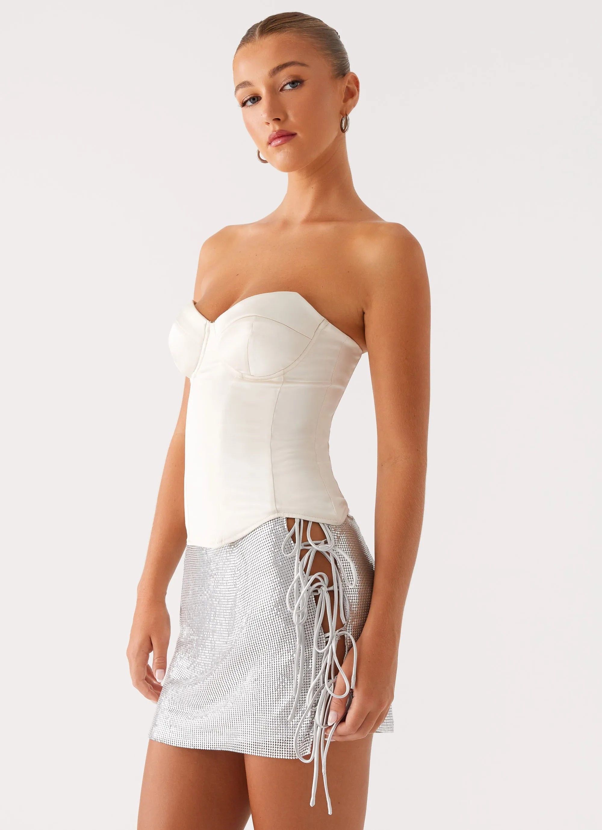 Radar Satin Corset - Ivory RollUpCuff