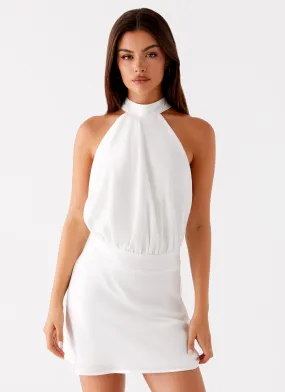 Camera Shy Mini Dress - Ivory Bold Elegance