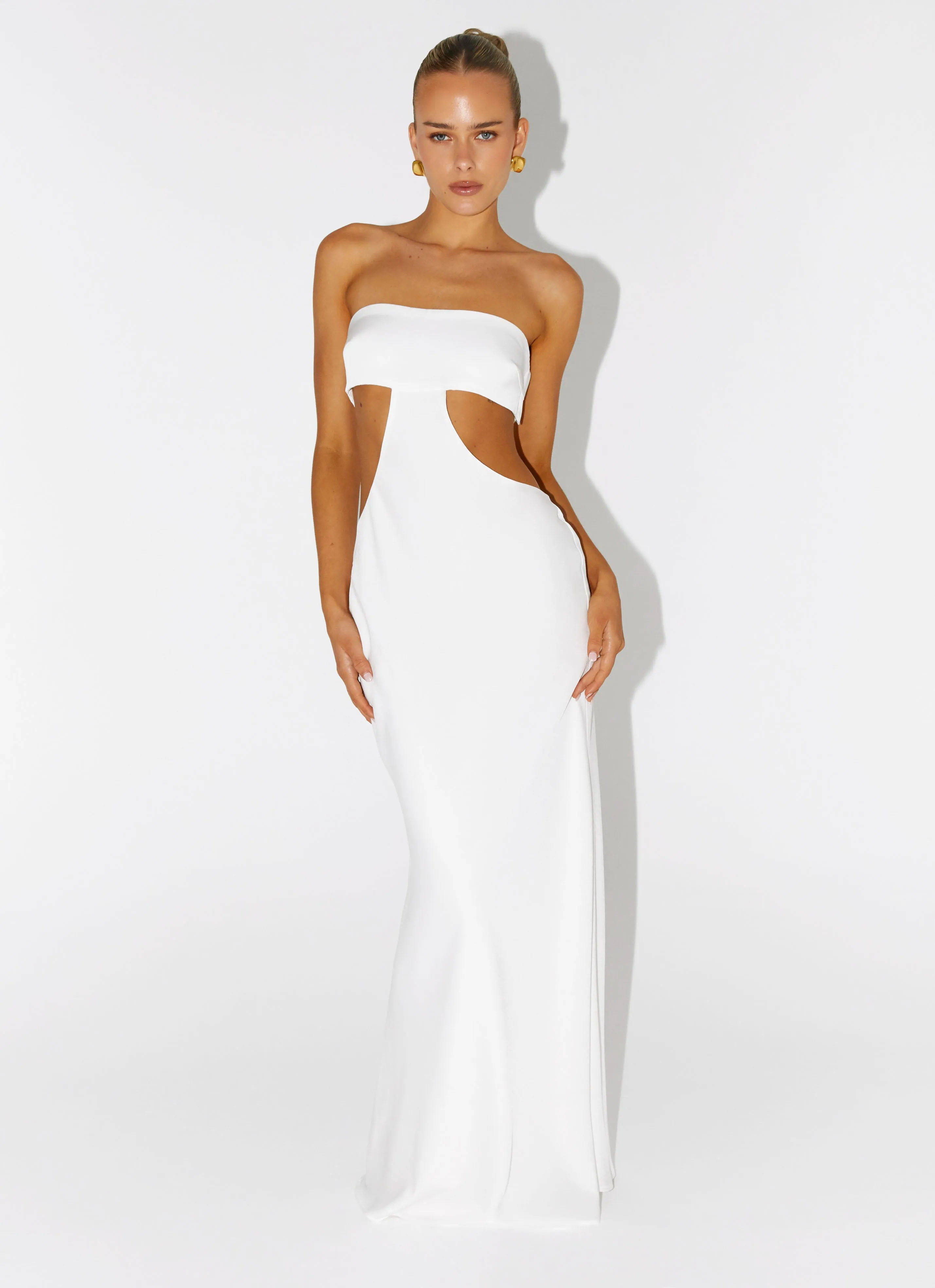 Trendy Comfort Kiss Me Cut Out Maxi - Ivory