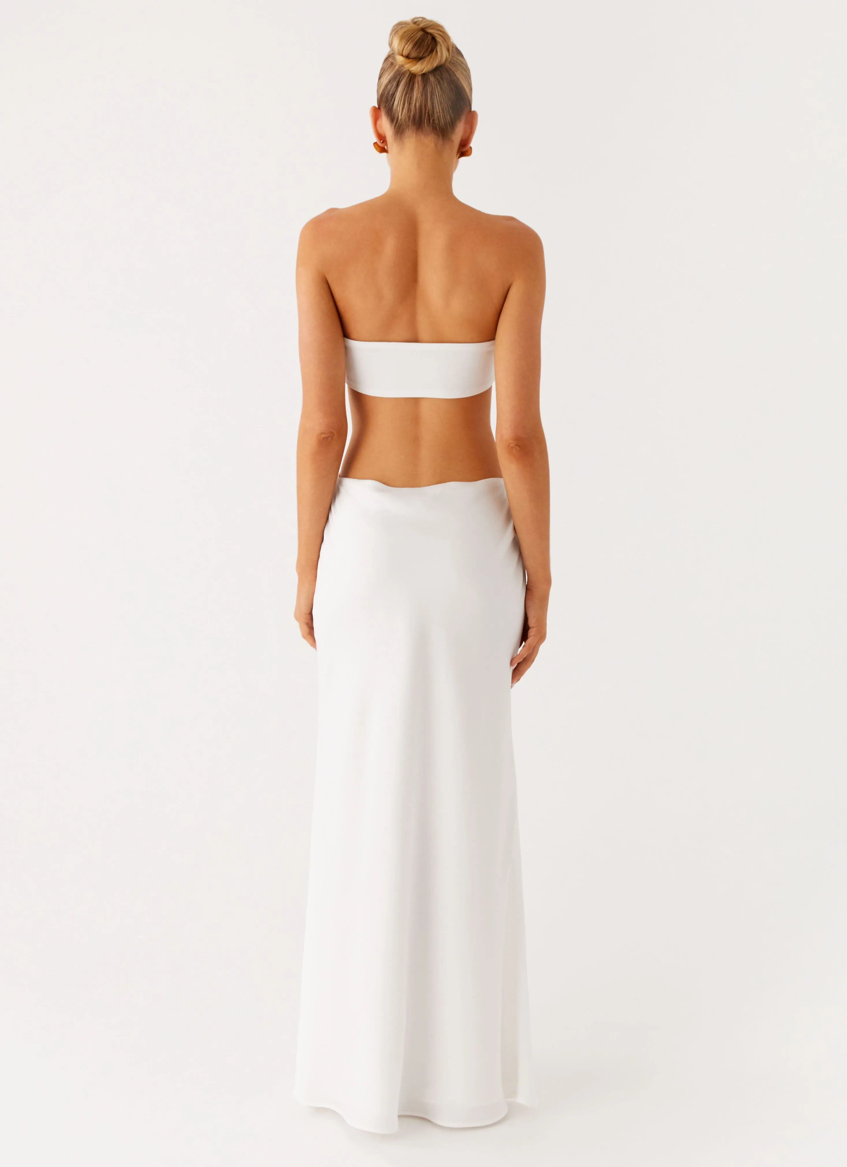 Kiss Me Cut Out Maxi - Ivory Sharp Detail Beaded-Sleeve