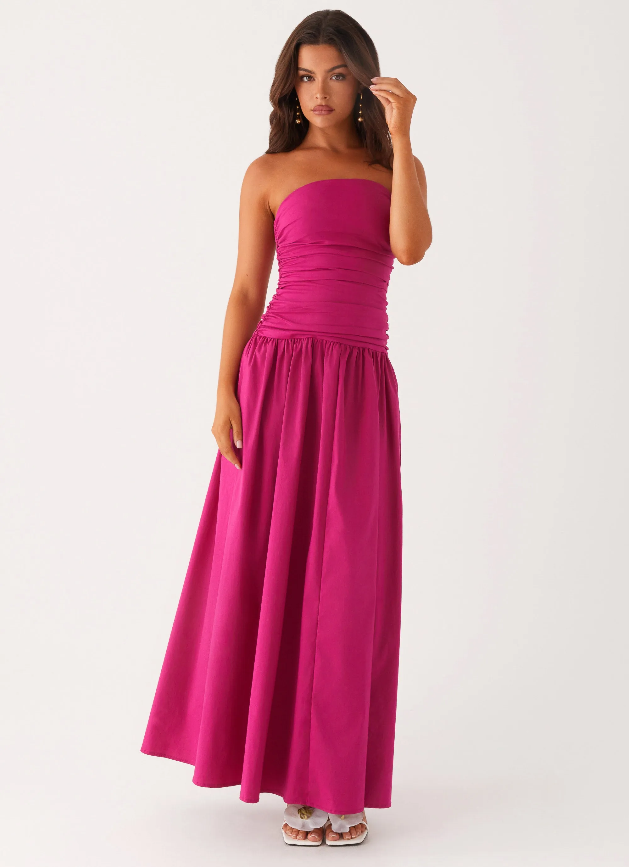 Shine Finish Carmel Maxi Dress - Fuchsia