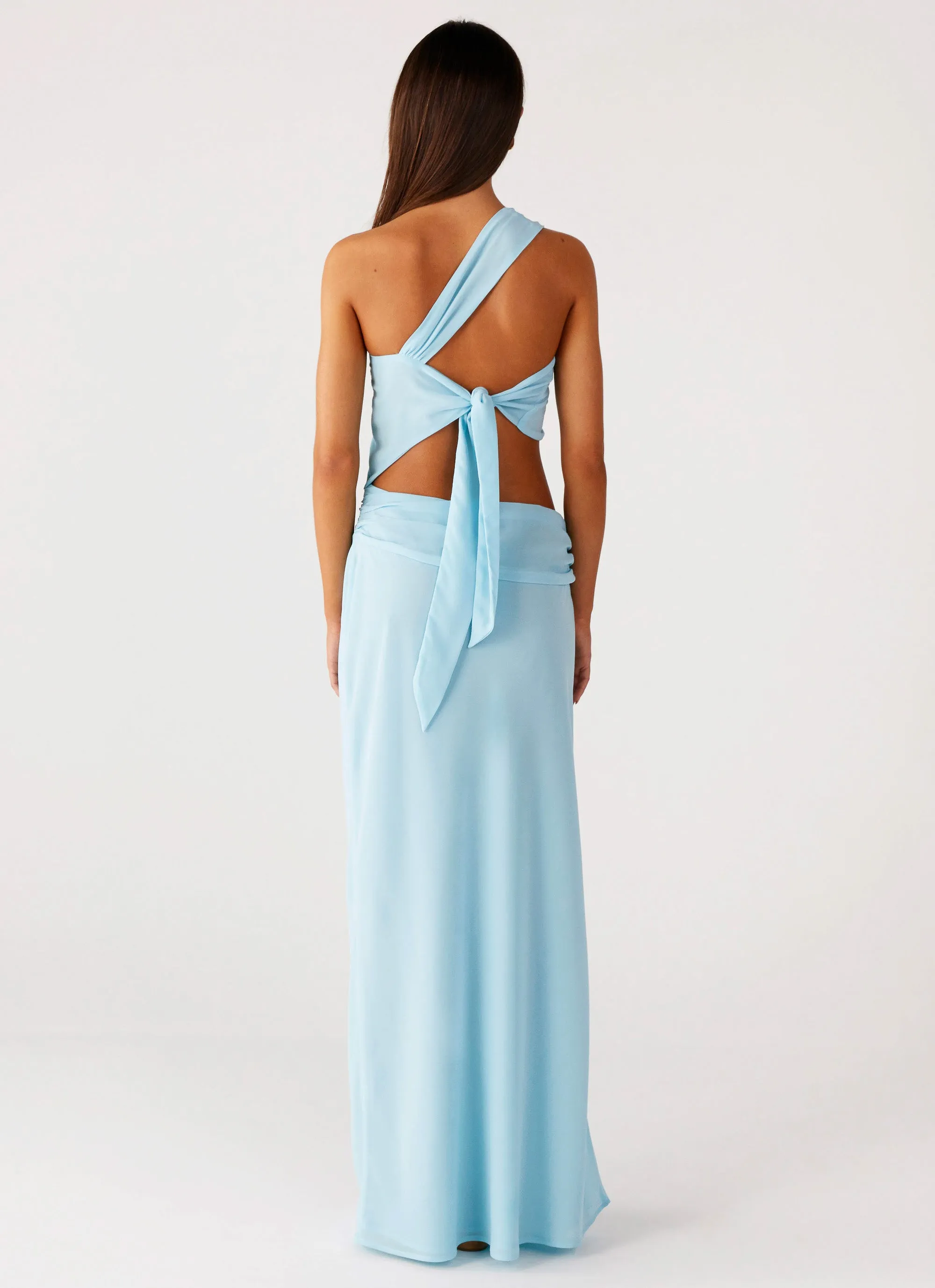 Cindelle One Shoulder Maxi Dress - Turquoise Chic Wear