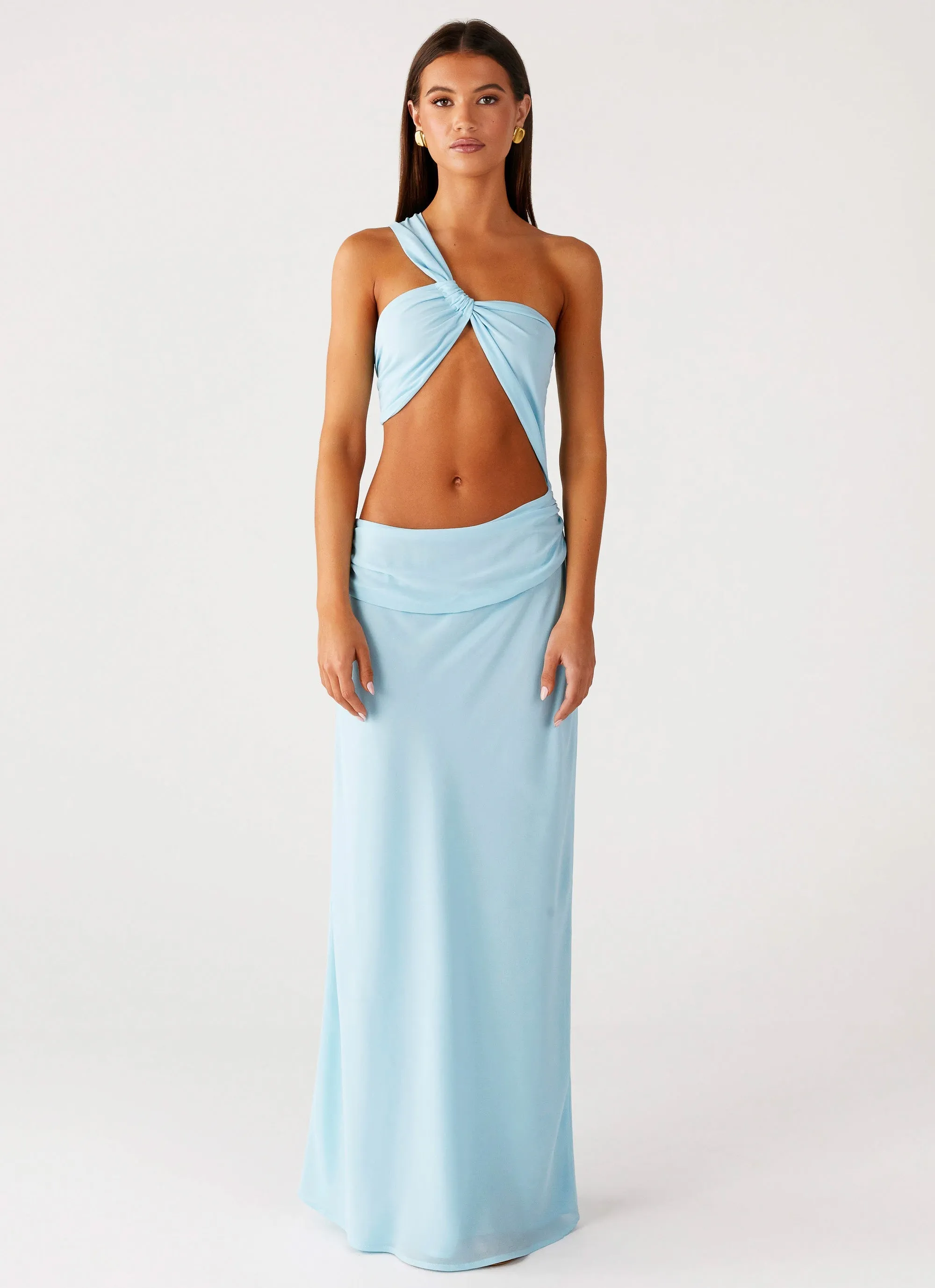 Cindelle One Shoulder Maxi Dress - Turquoise Farm Air Classic sheath dress