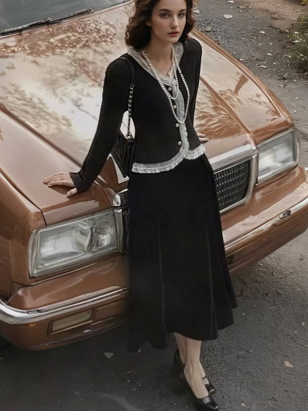 Asymmetrical hem Alison V-Neck Lace Blouse