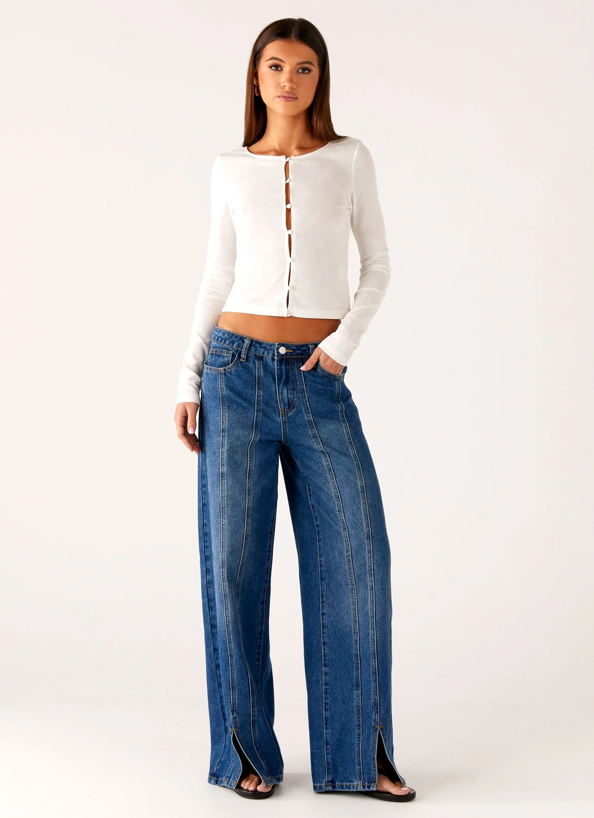 Grayson Straight Leg Jeans - Denim Blue Autumn Days Parent Style