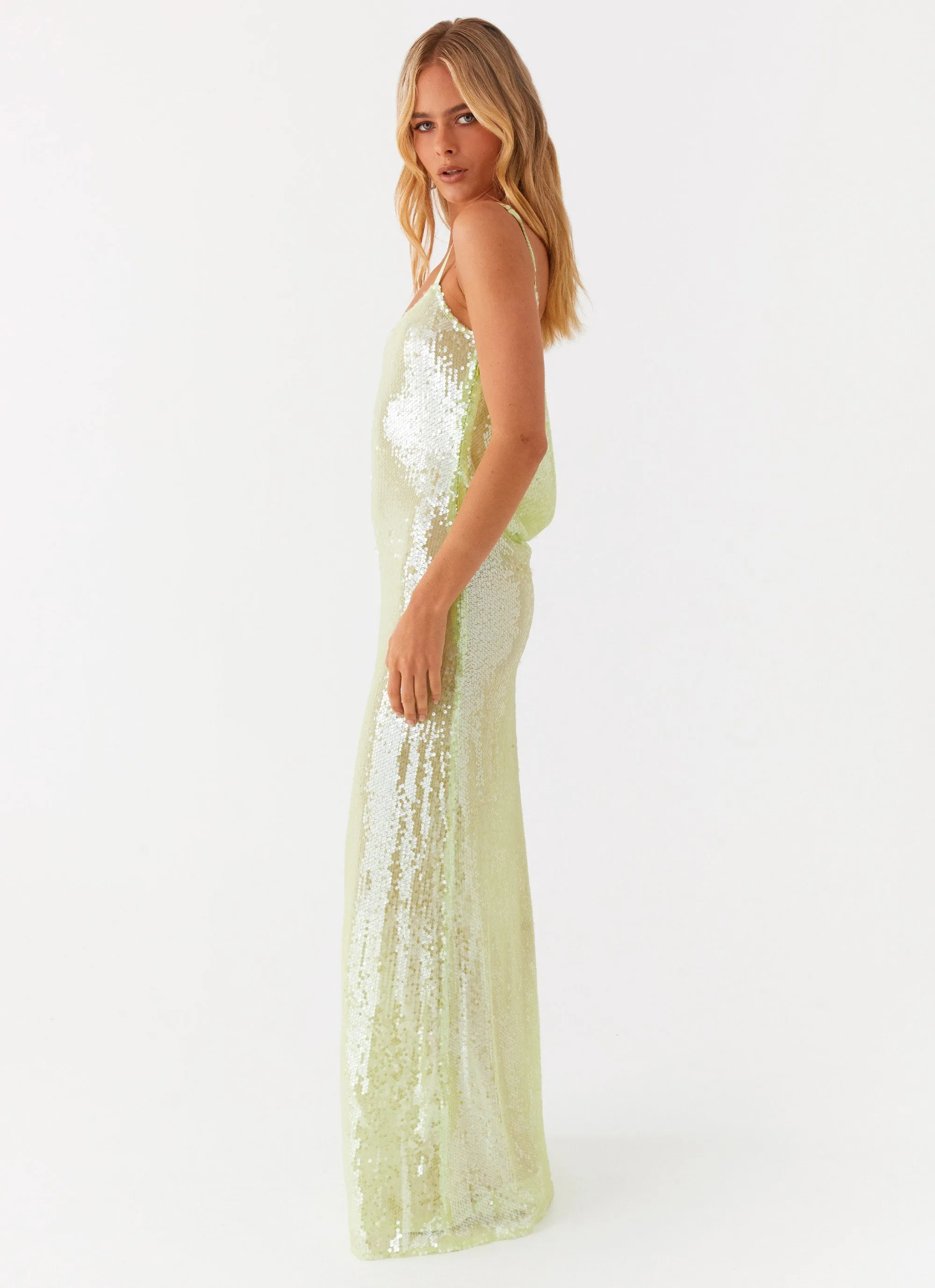 Fall Inspired Higher Level Sequin Maxi Dress - Mint