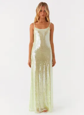 Soft Presence Higher Level Sequin Maxi Dress - Mint