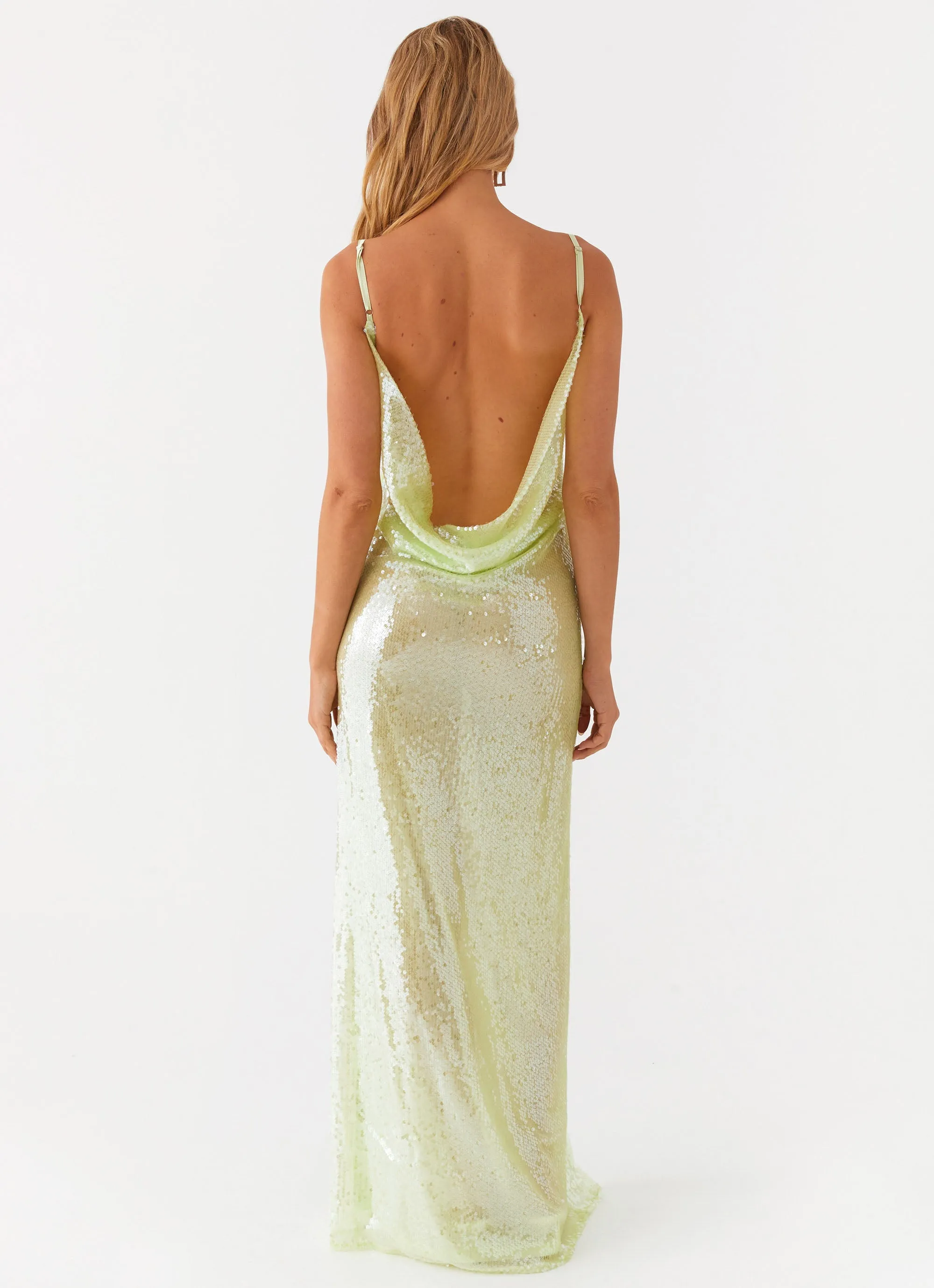 Night Mood Higher Level Sequin Maxi Dress - Mint