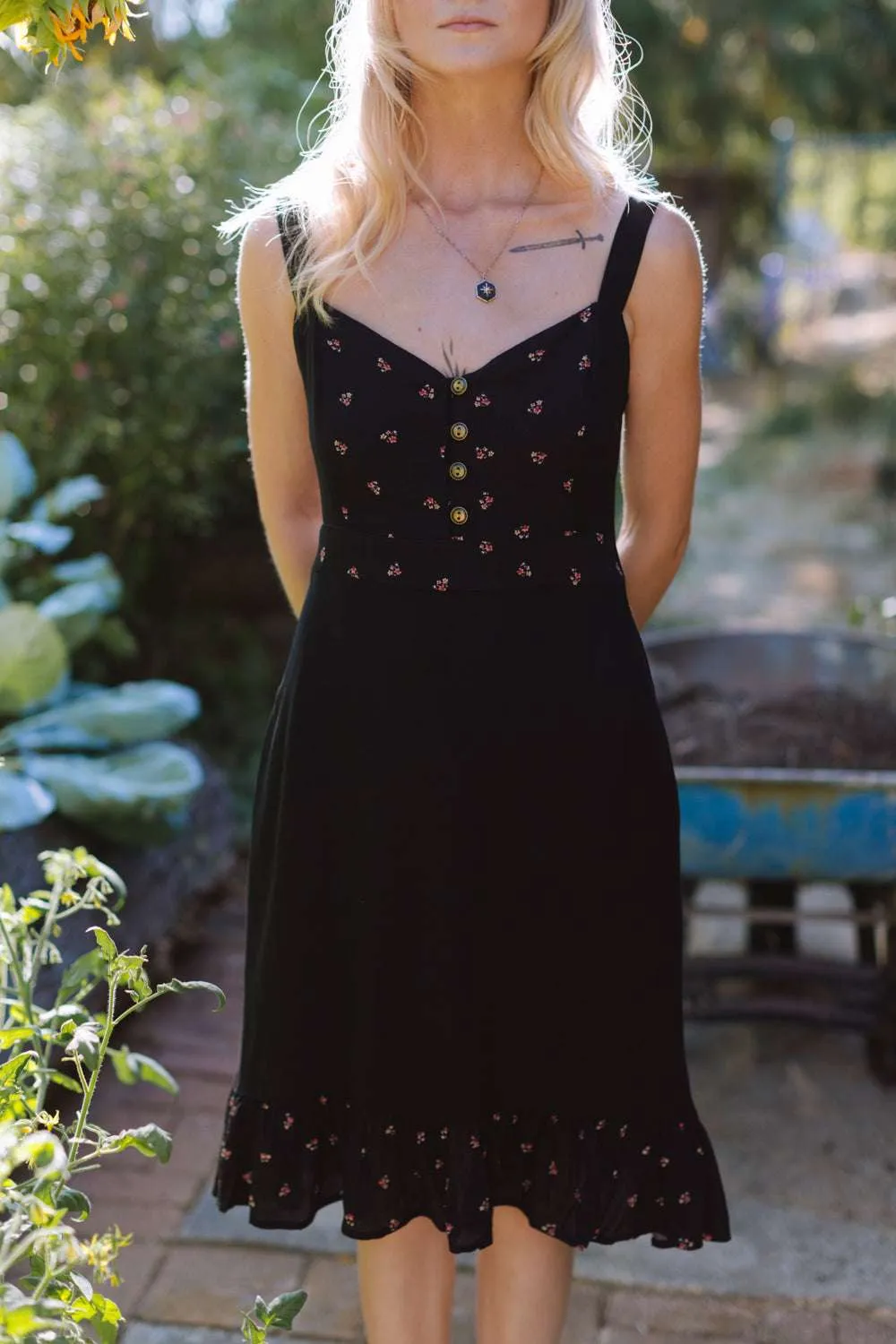 Gemma Dress in Black and Floral Classic and Chic