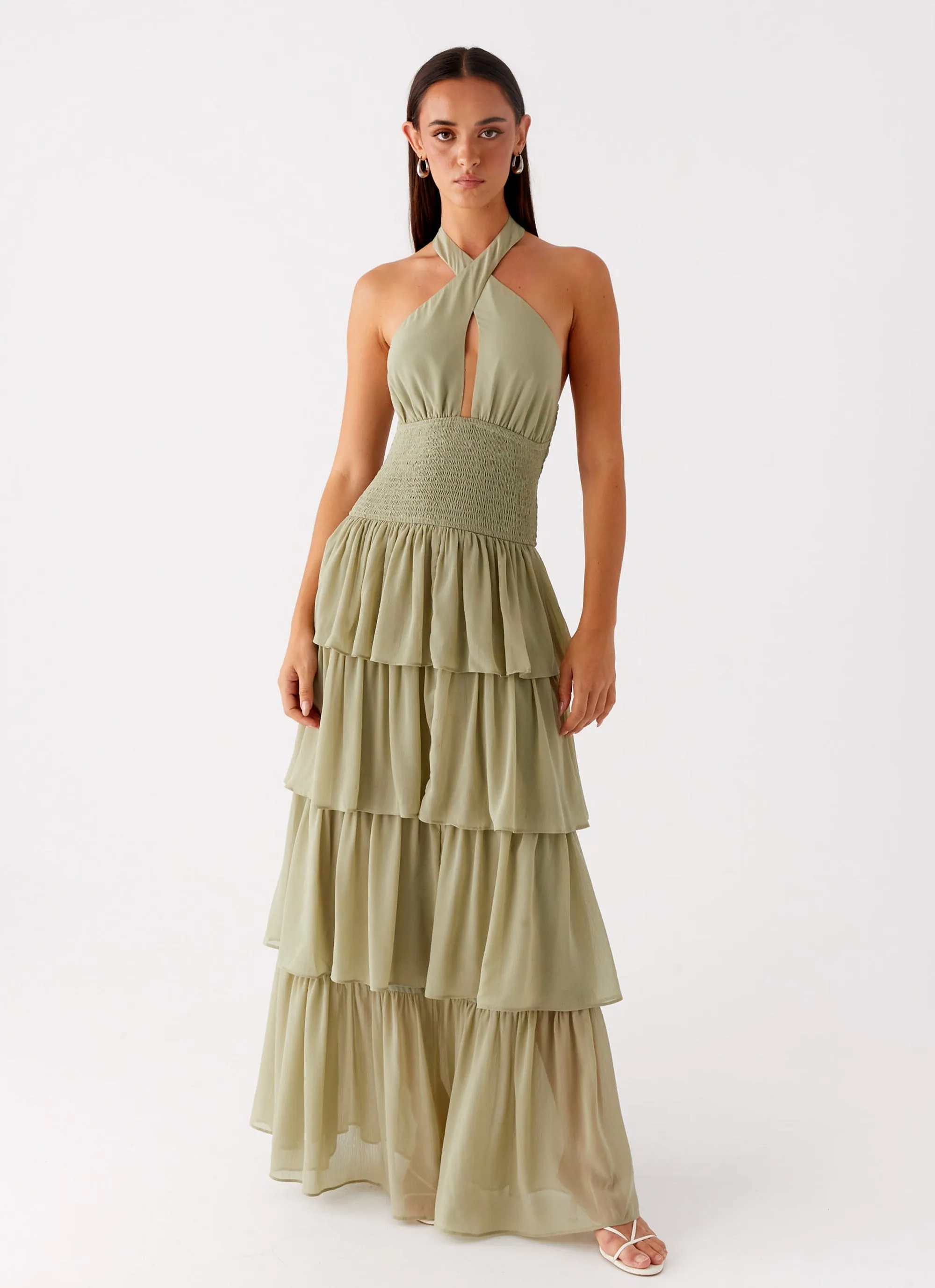 Soft And Comfortable Salma Maxi Dress - Sage