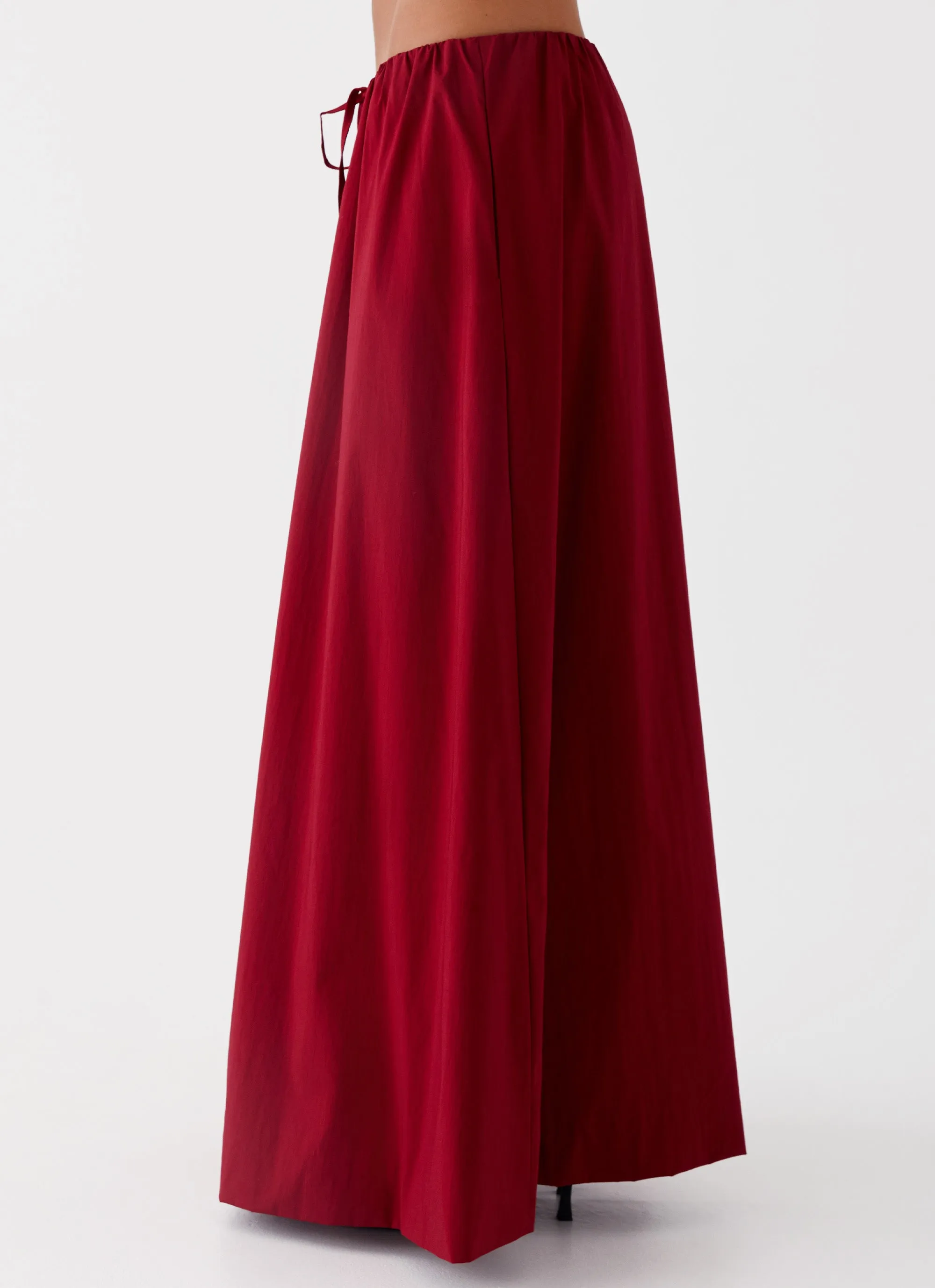 Cheryl Maxi Skirt - Cherry Red Boutique Exclusive Performance Wear
