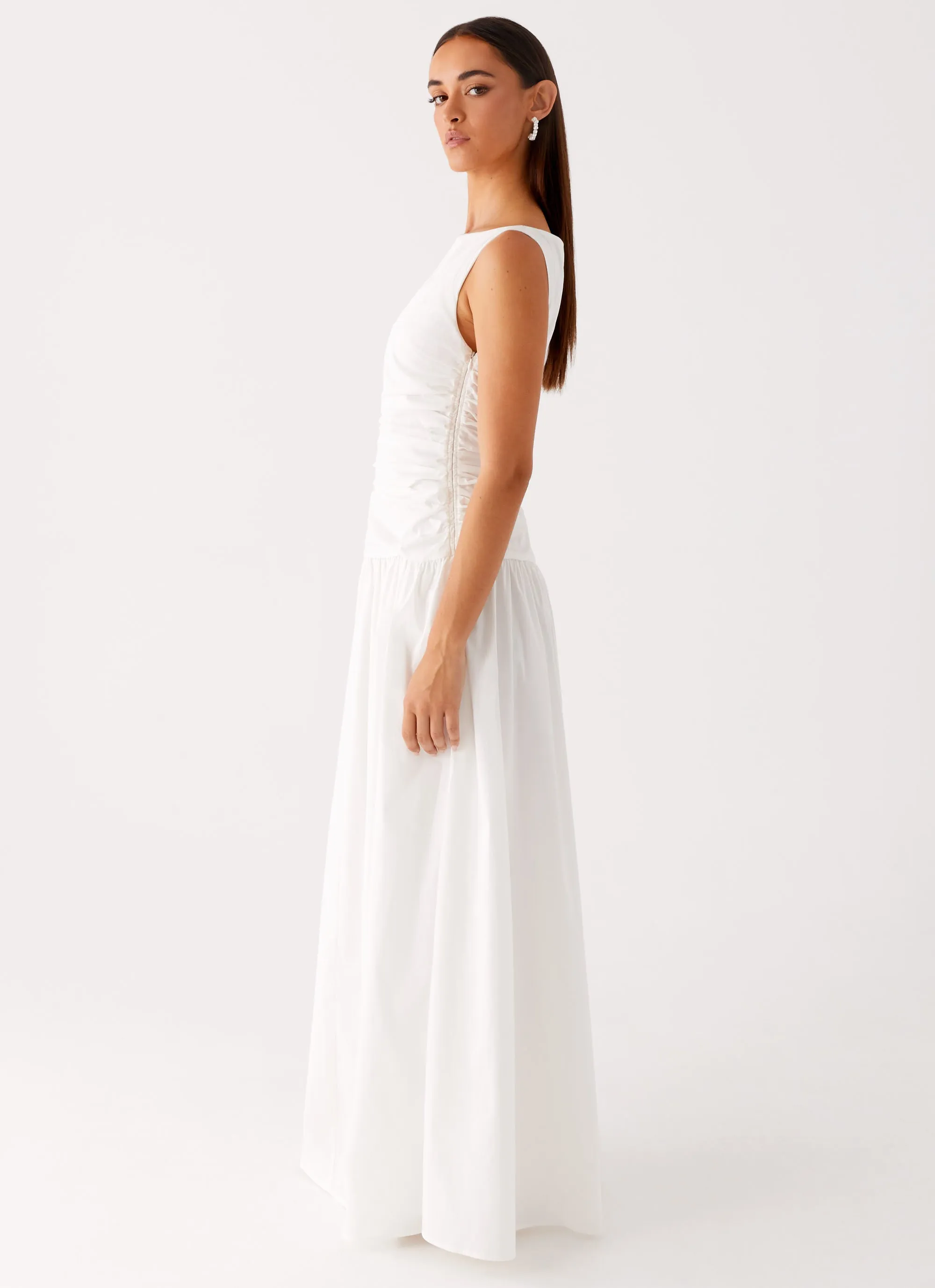 City Friendly and Effortless fit dress. Carmel High Neck Maxi Dress - White