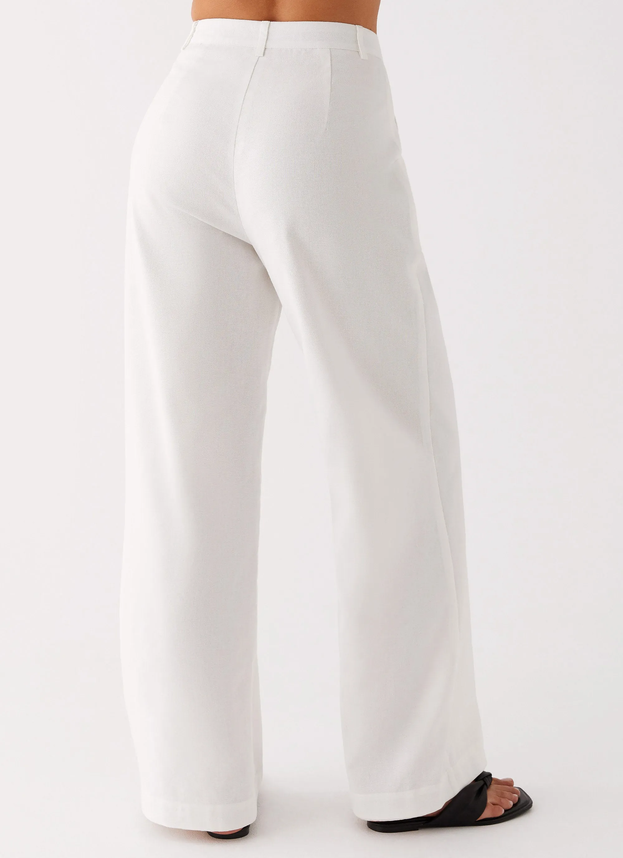 Heatwave Linen Wide Leg Pants - White OdorResistant