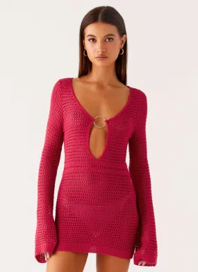 Sunriser Crochet Mini Dress - Pink Relax Flex Dreamy Drape