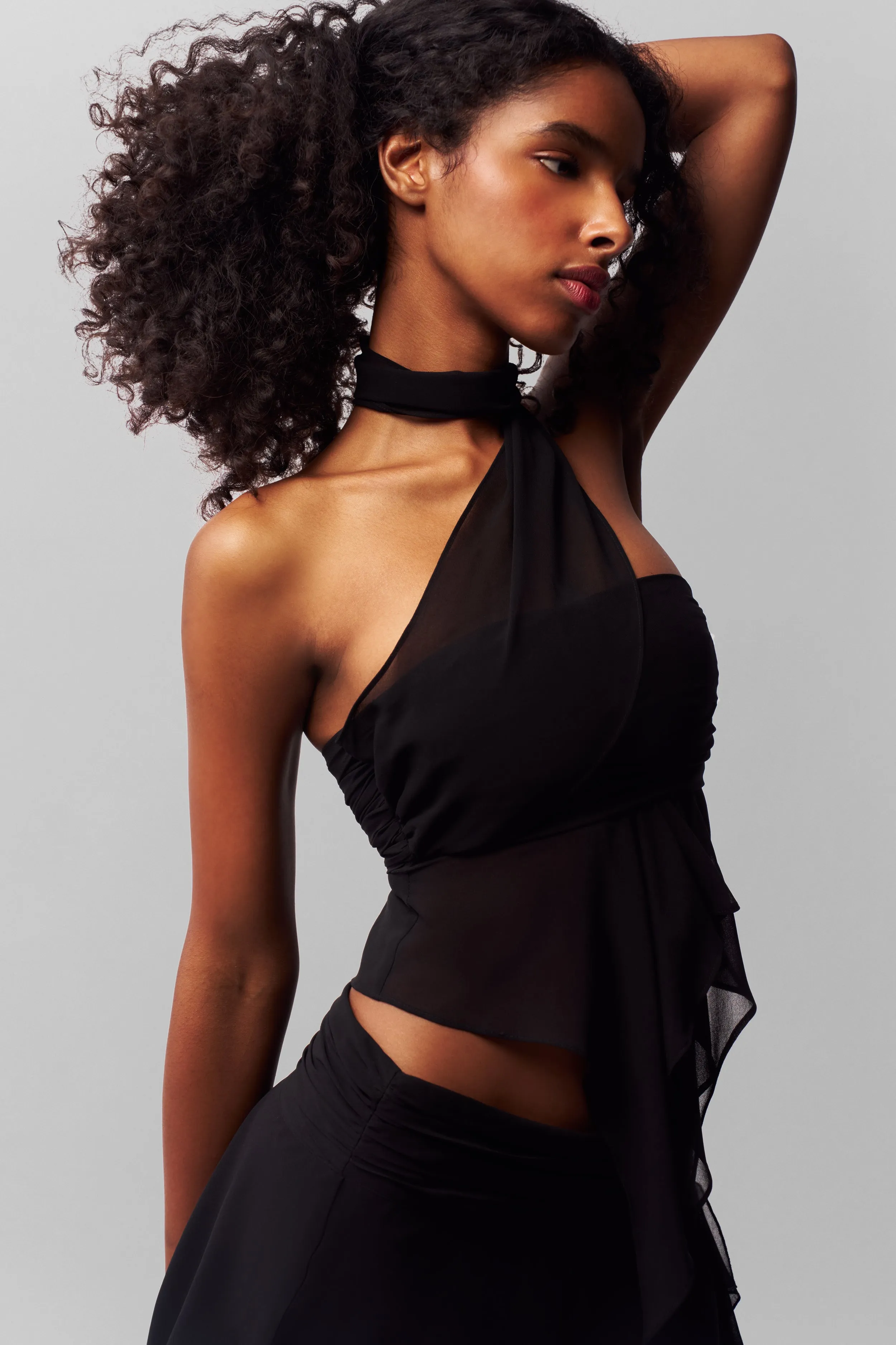 Sport Top Relaxed Tank Chiffon Wrap Around Top