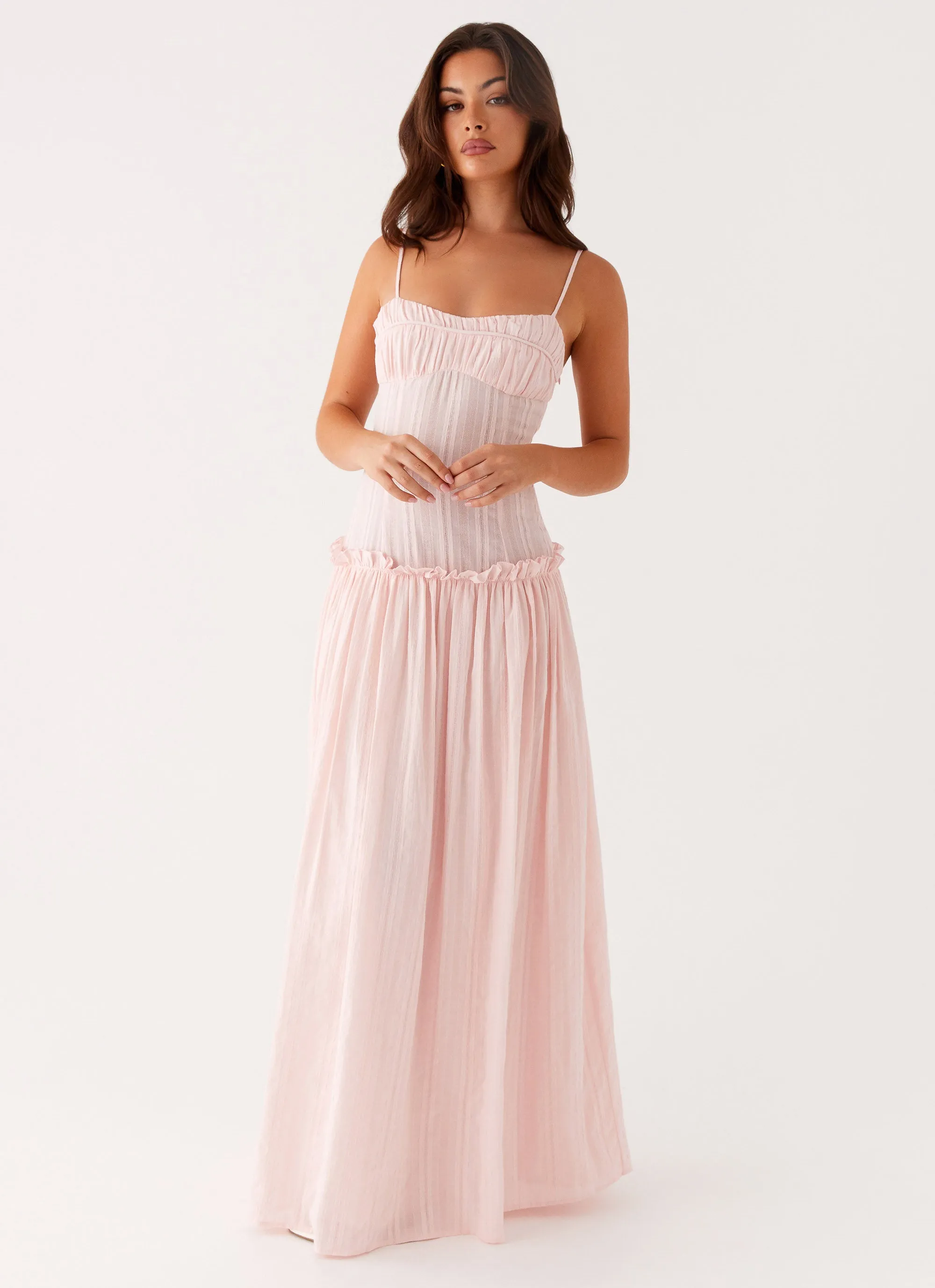 Flattering Style Jacinda Drop Waist Maxi Dress - Pink
