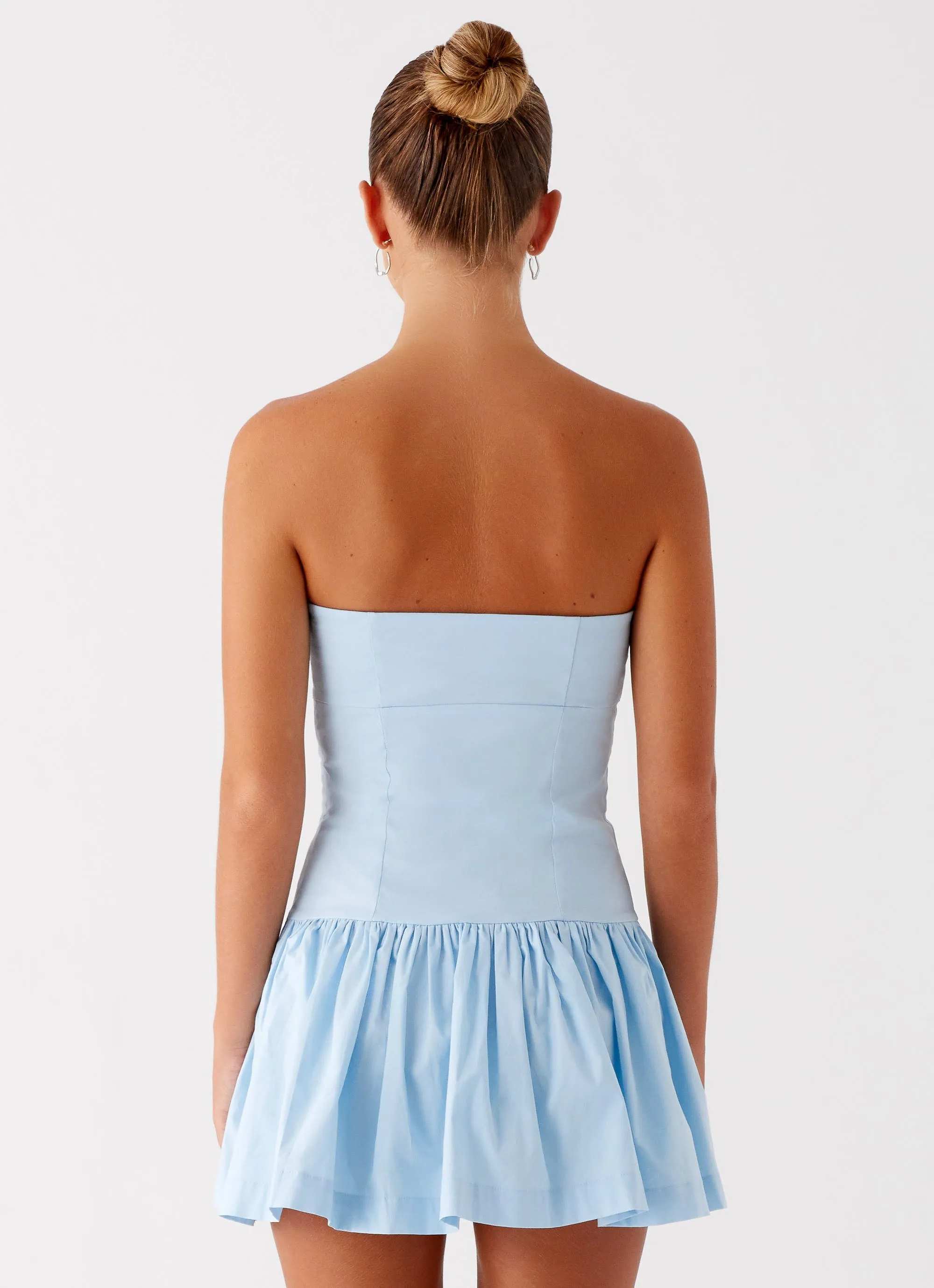 Riviera Mini Dress - Blue Cotton Rich Ultra Comfort