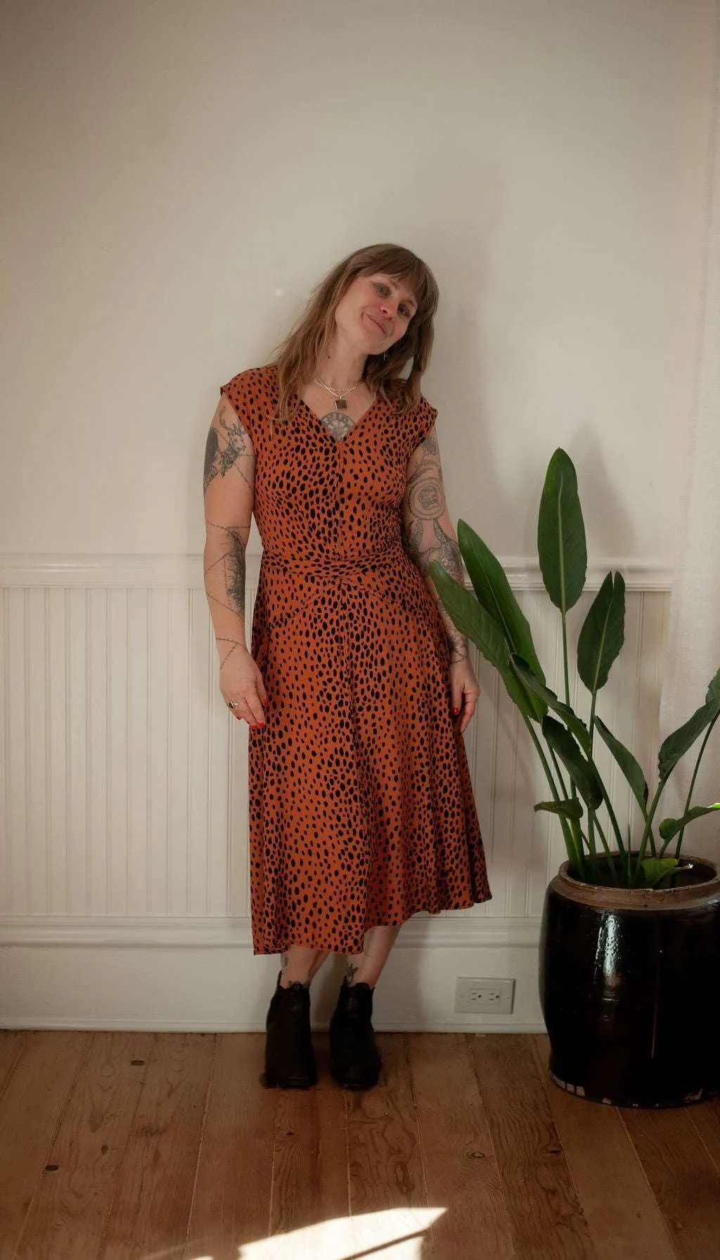 Xena Dress in Bam Bam Challis Daily Option Elegant brunch outfit