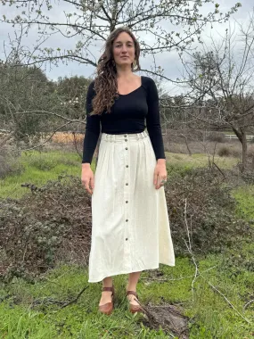 Functional Layer Trices Skirt in Textured Oat Linen