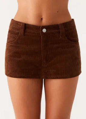 Easy Layers Daily Mood Tropics Low Rise Cord Mini Skort - Walnut