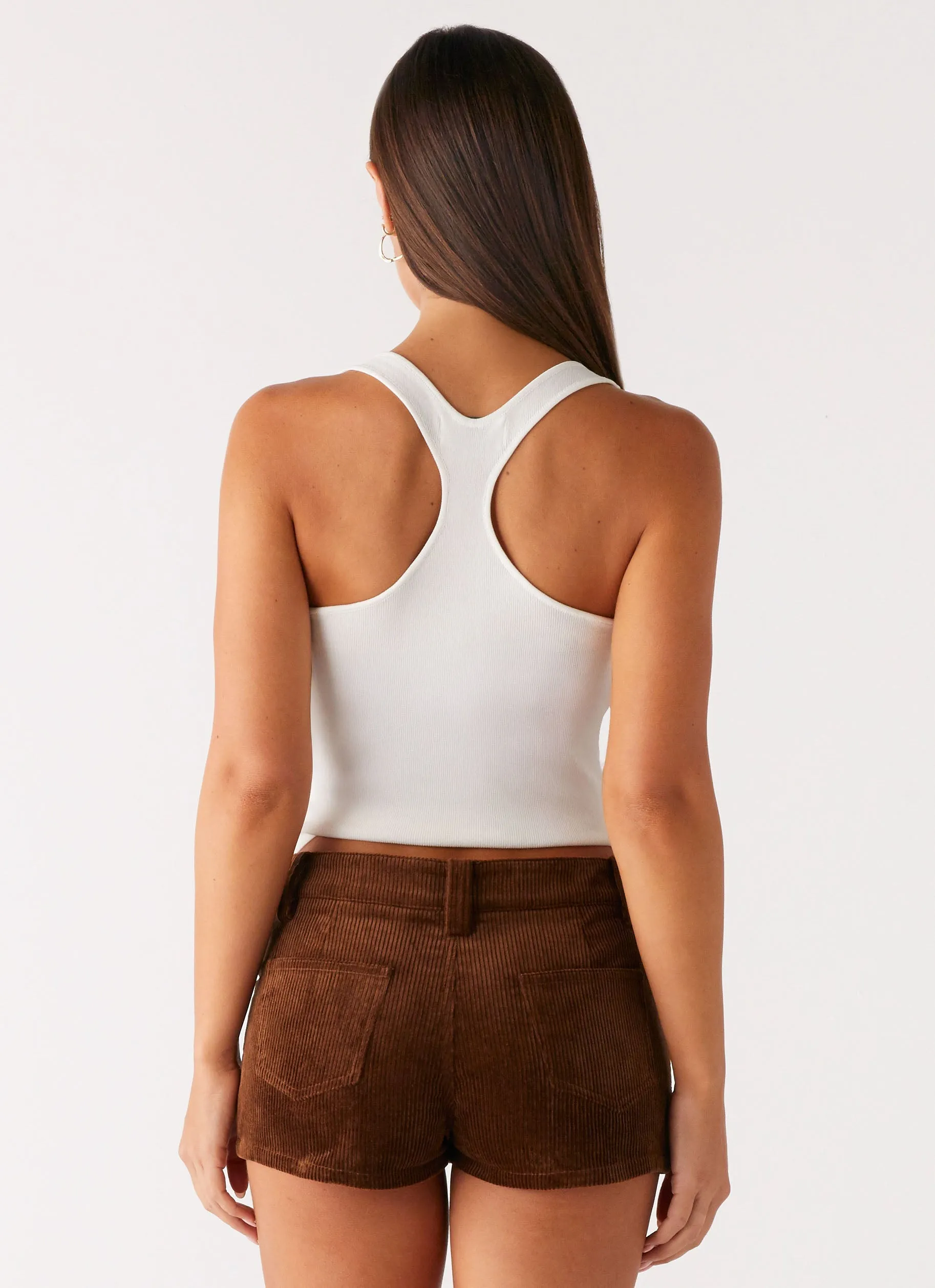 Minimalist fashion Contemporary Mood Tropics Low Rise Cord Mini Skort - Walnut