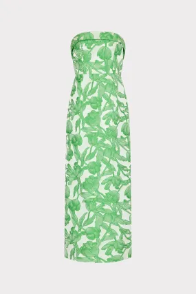 Tulip Jacquard Strapless Dress velvet feel Cozy Fit