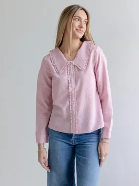 Phoebe Gingham Collared Blouse Durable Stitching