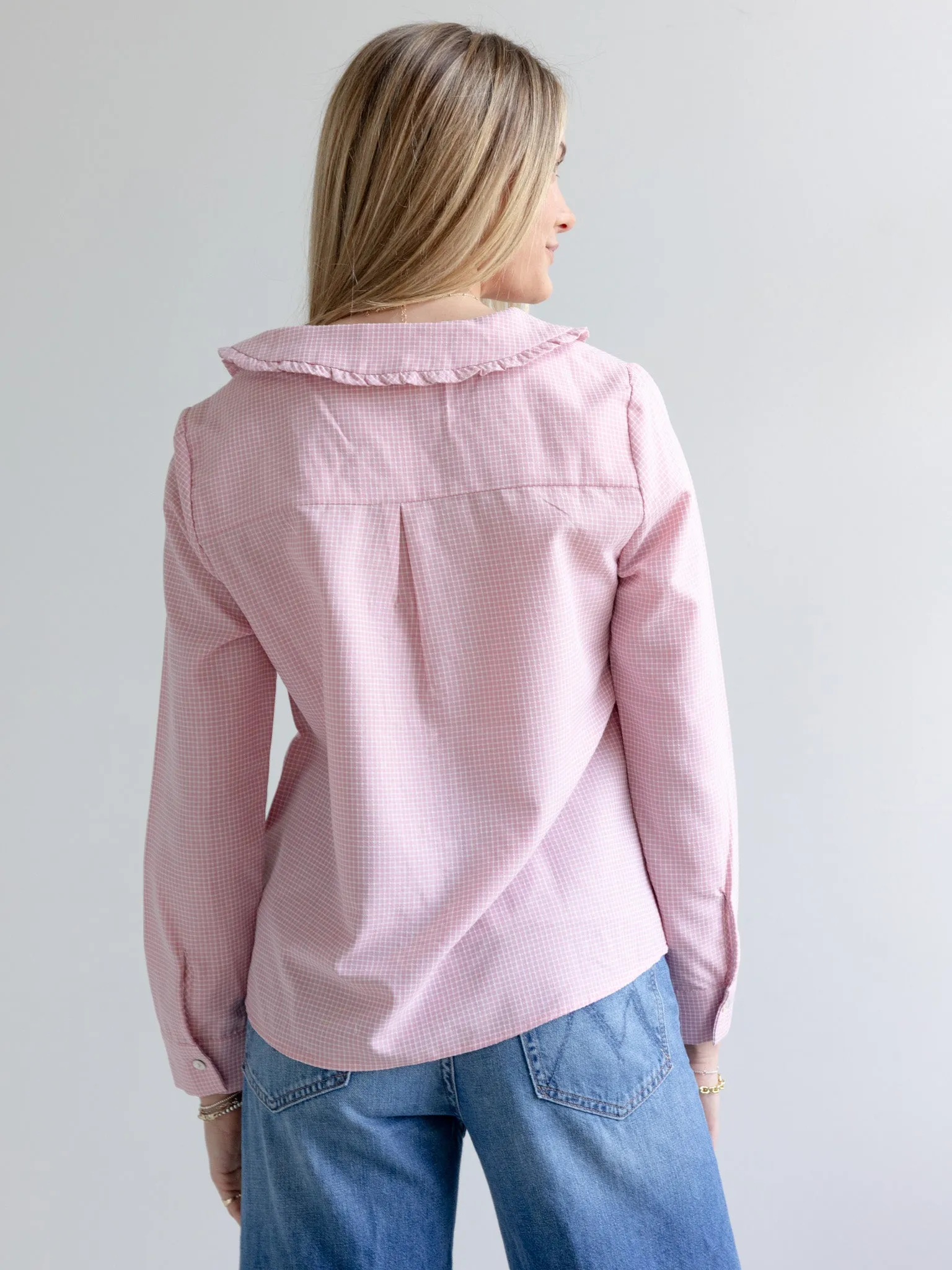 Phoebe Gingham Collared Blouse AntiPillingTechnology