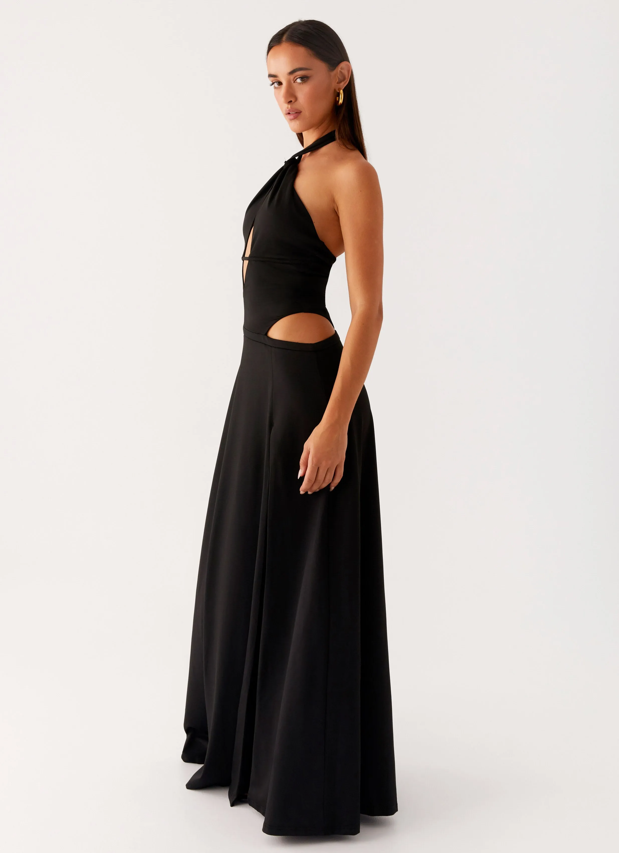 Flattering Comfort Wear Daily Style Turner Maxi Dress - Black