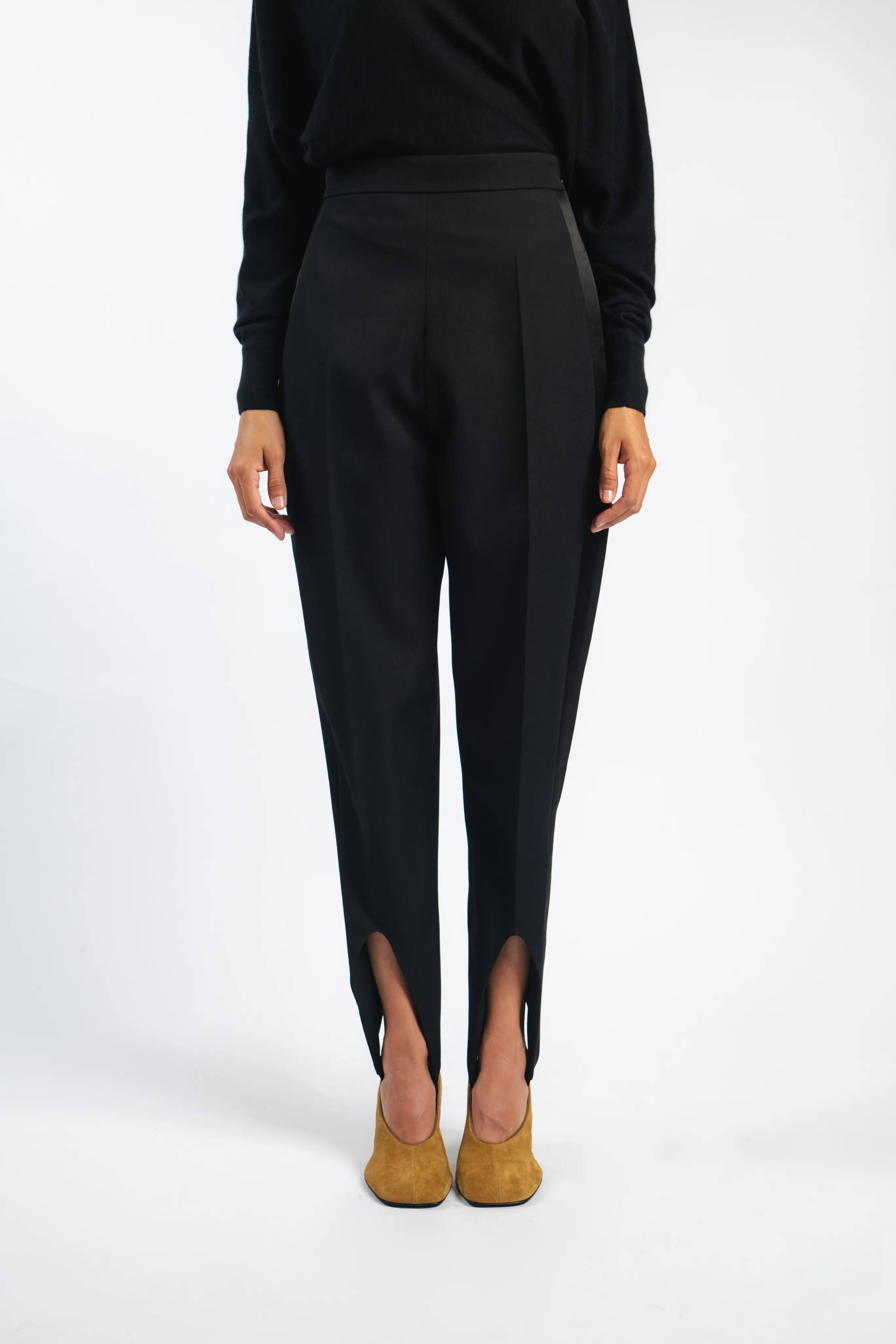 Flexible Fabric No Ride Up Tuxedo Pants