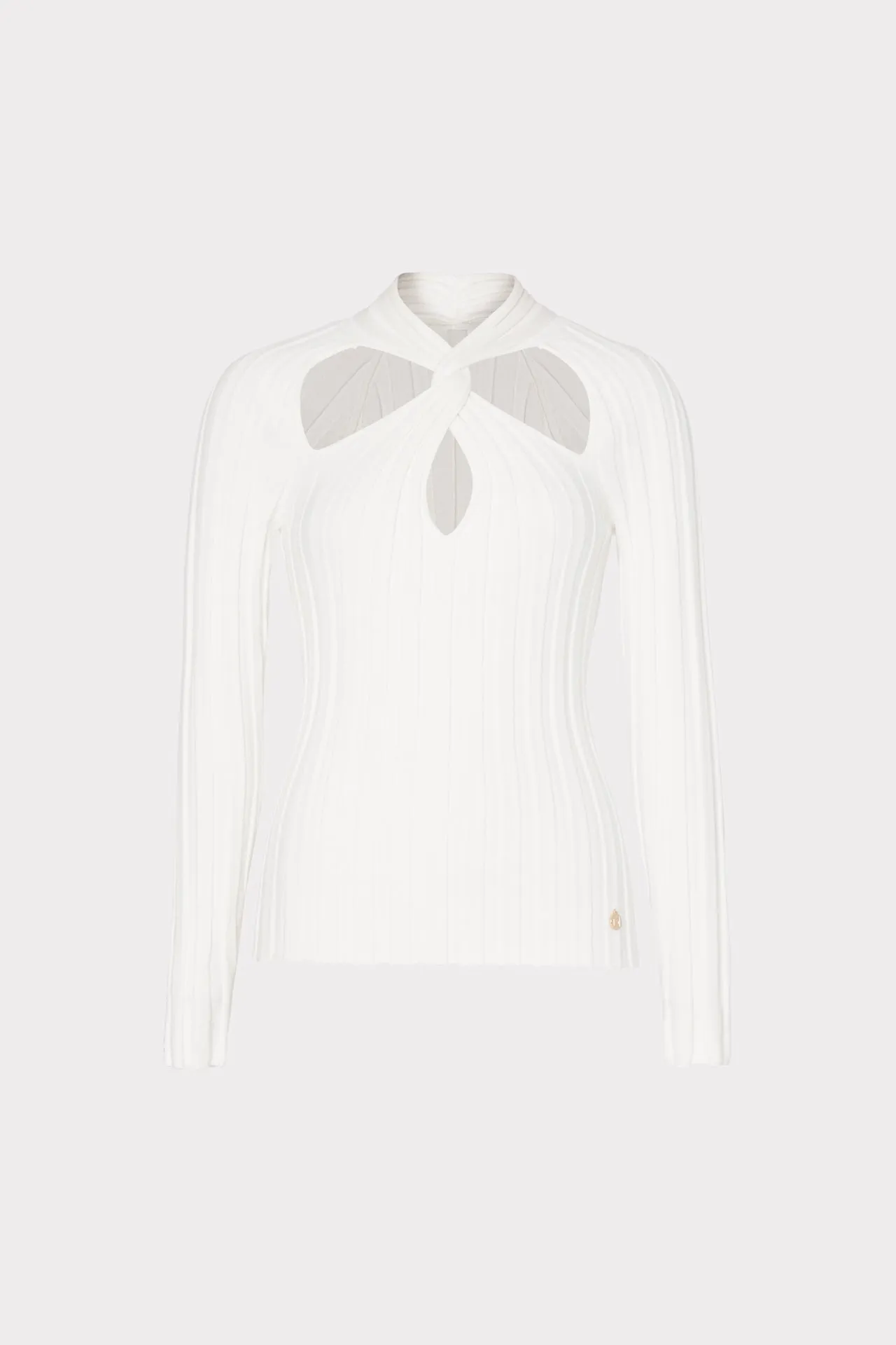 Twist Front Raglan Sleeve Top Ventilated Mesh Panels Layered Panel Construction