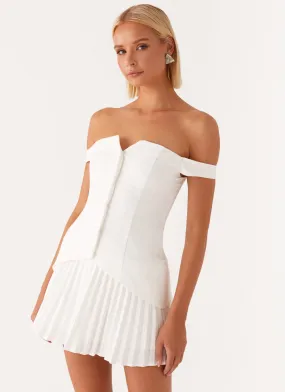 Stylist Pick Twisted Skies Off Shoulder Mini Dress - Off White