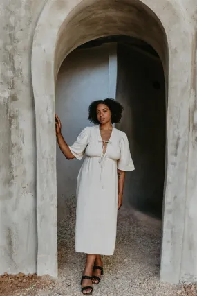 Tyrah Dress in Oat Linen Spring Garden Urban Energy