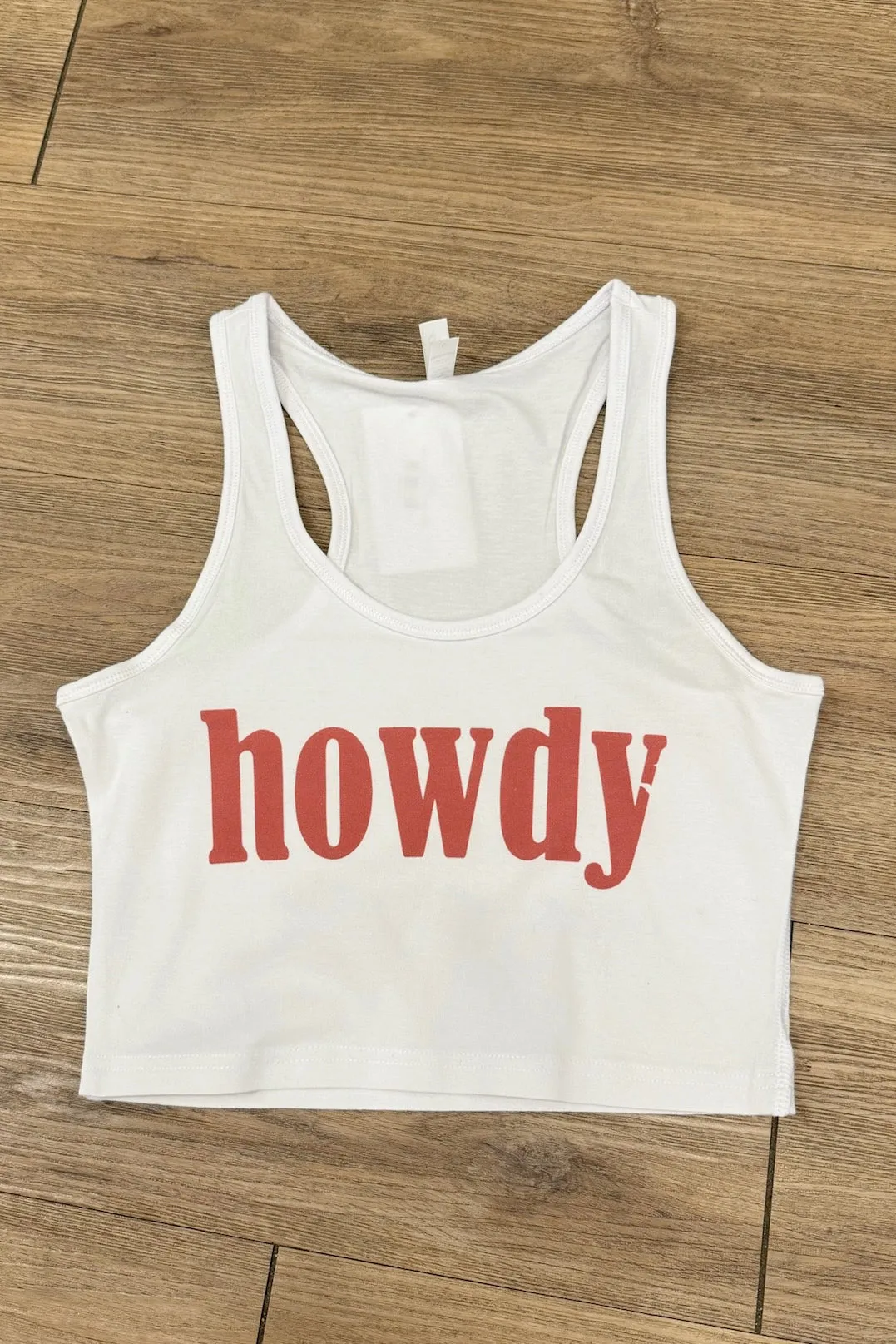 Howdy Racerback Tank - White Comfortable Fabric