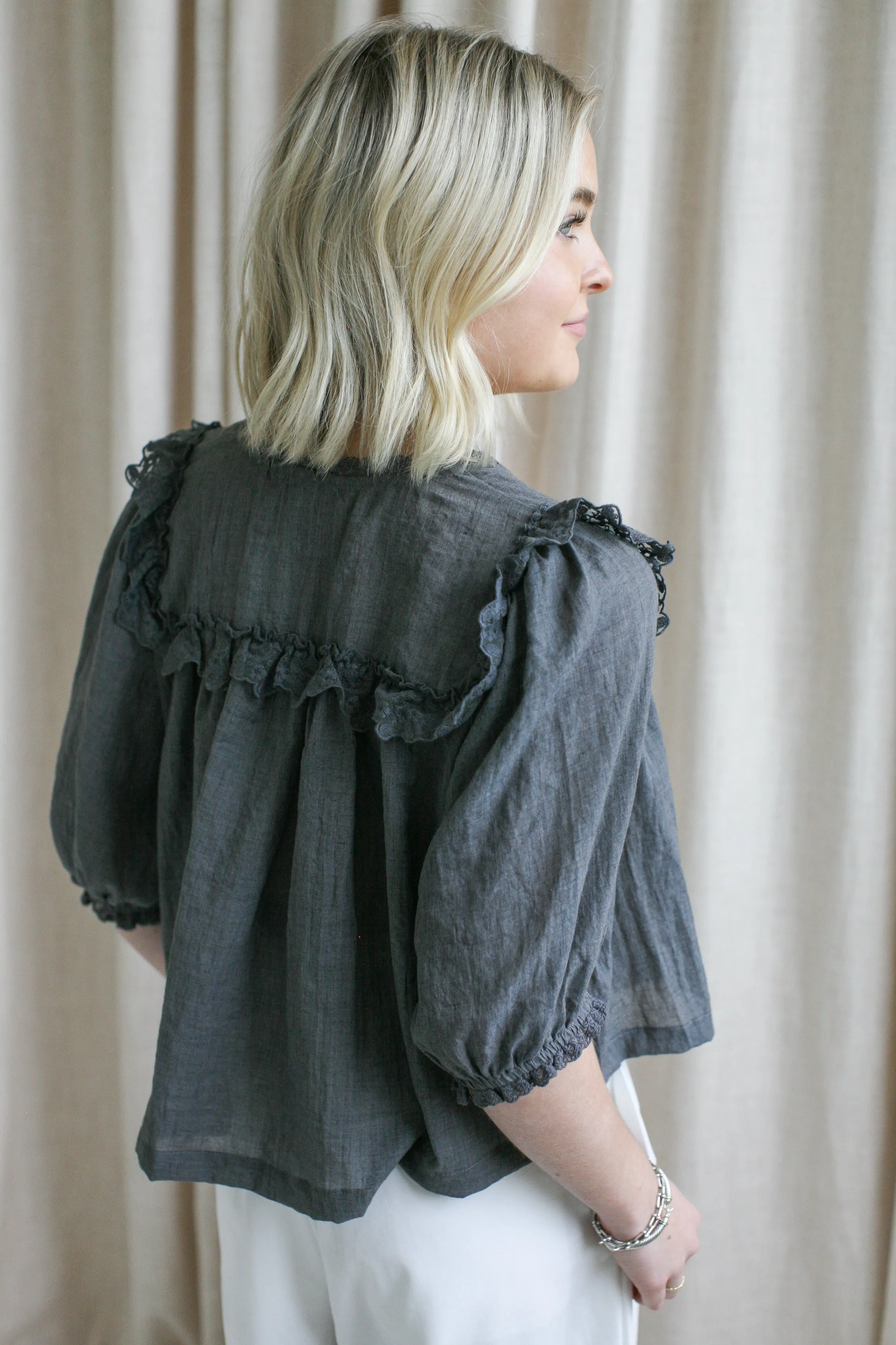 ZeroWastePattern Demi Ruffle Blouse