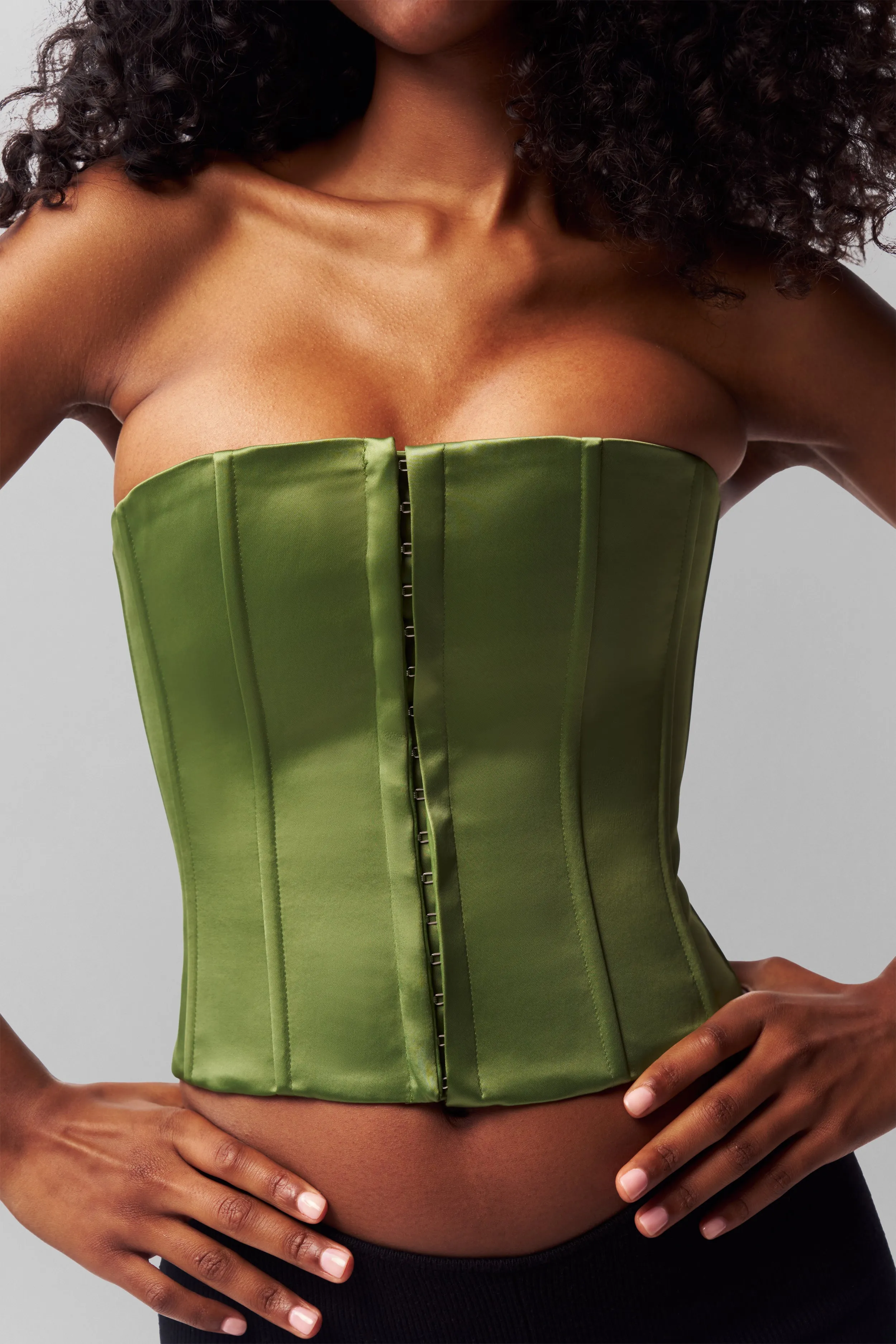 AbrasionResistantFabric Recycled Material Blend Satin Corset
