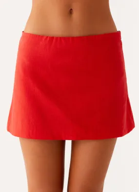 Under Heat Mini Skirt - Tomato Seasonal Layering