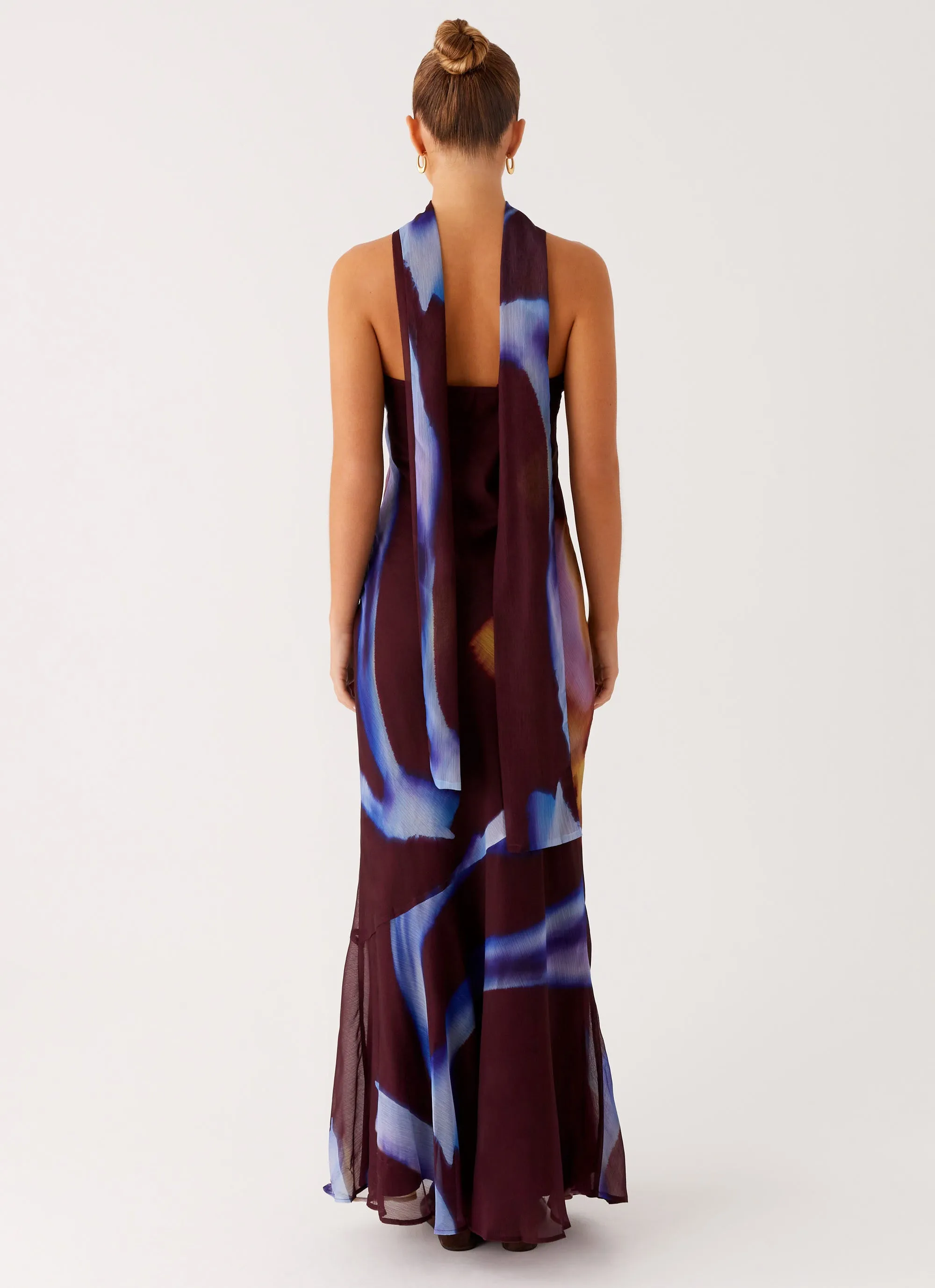 Under The Pagoda Maxi Dress - Dark Floral Texture Softness