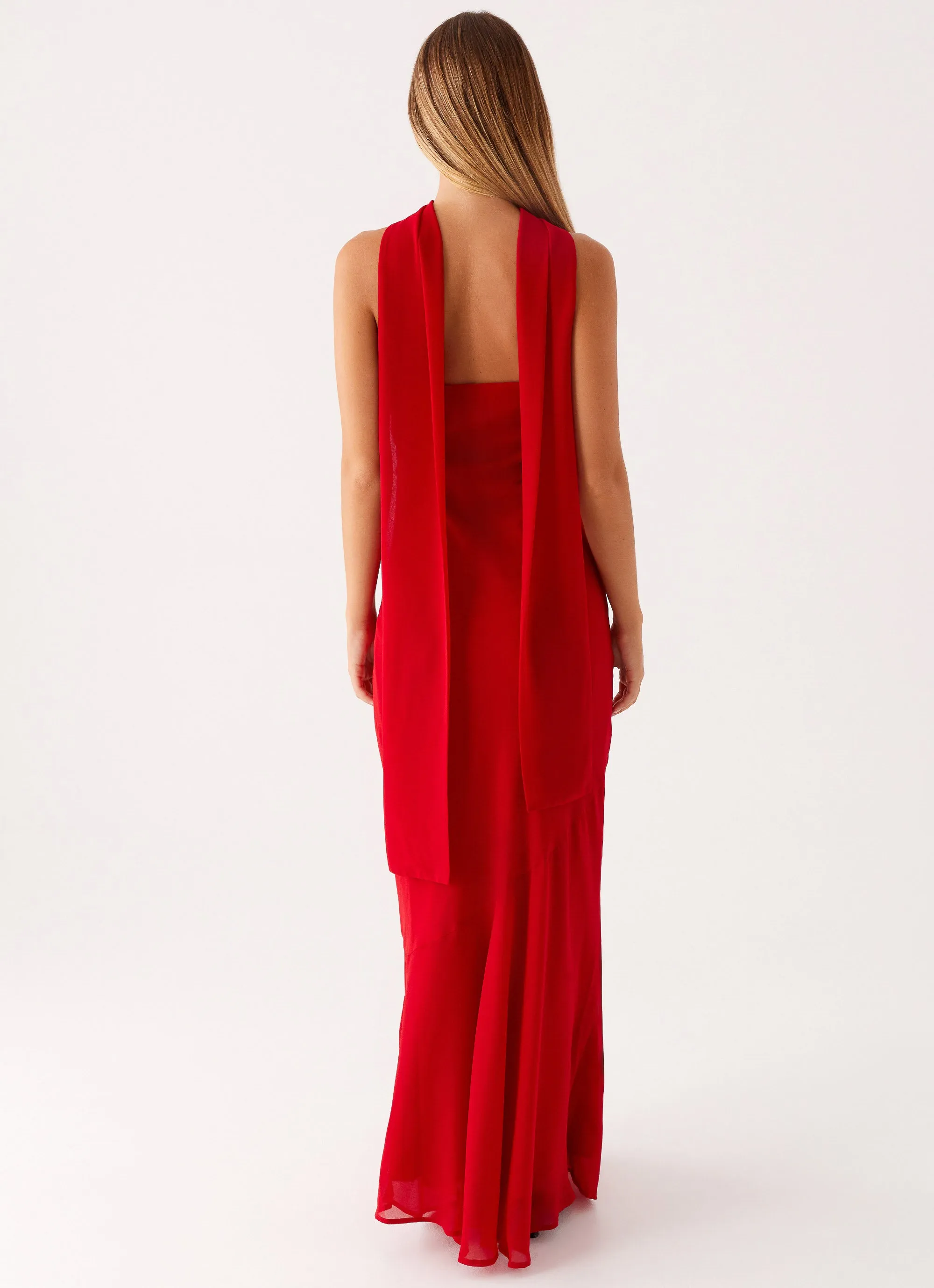 Daywear Comfort Timeless-Classic Under The Pagoda Maxi Dress - Red