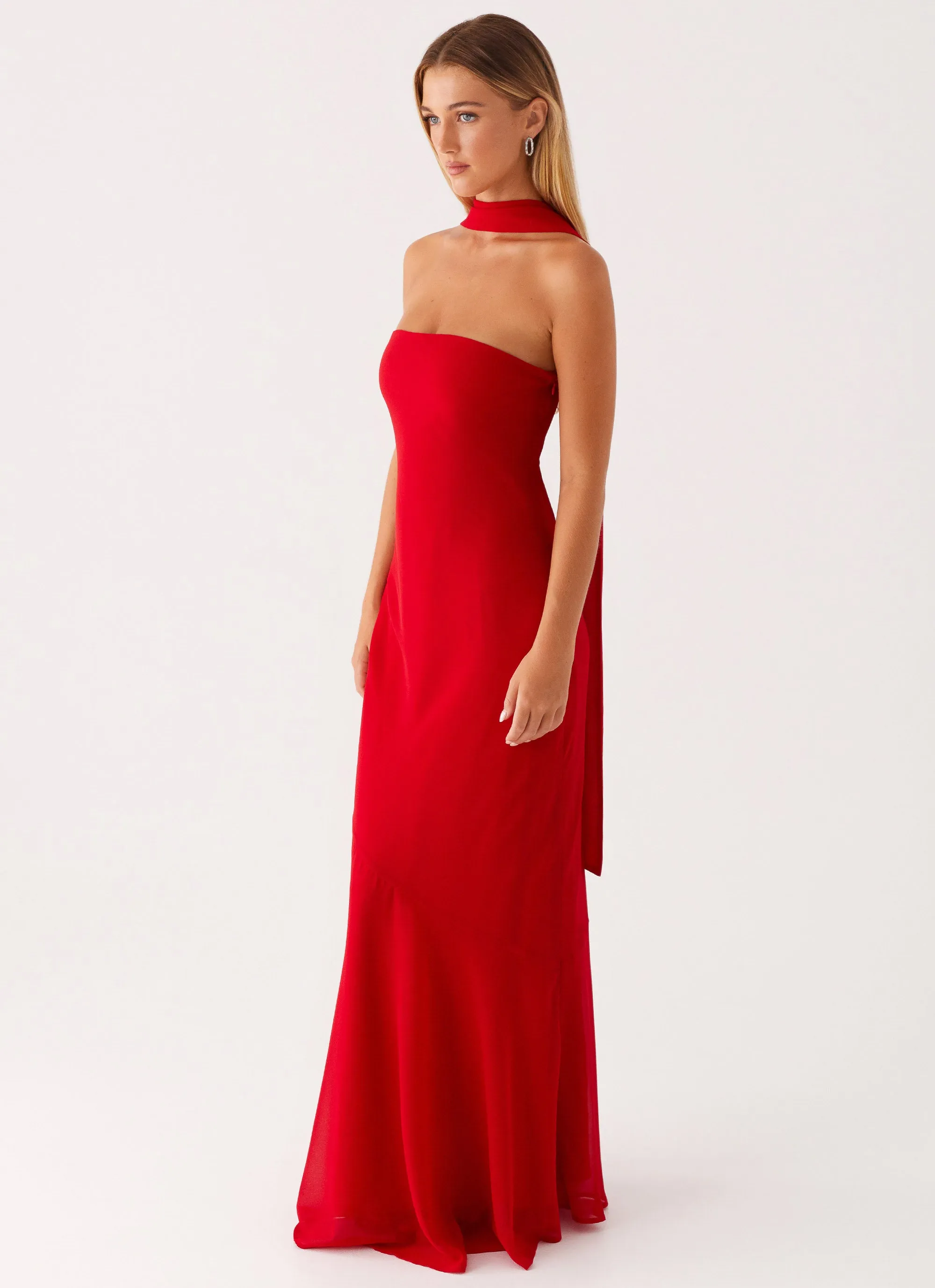 Classic wrap dress Sporty-Look Under The Pagoda Maxi Dress - Red