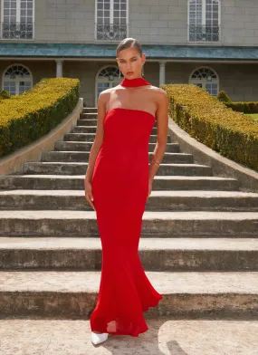 Under The Pagoda Maxi Dress - Red Trendy Vibes