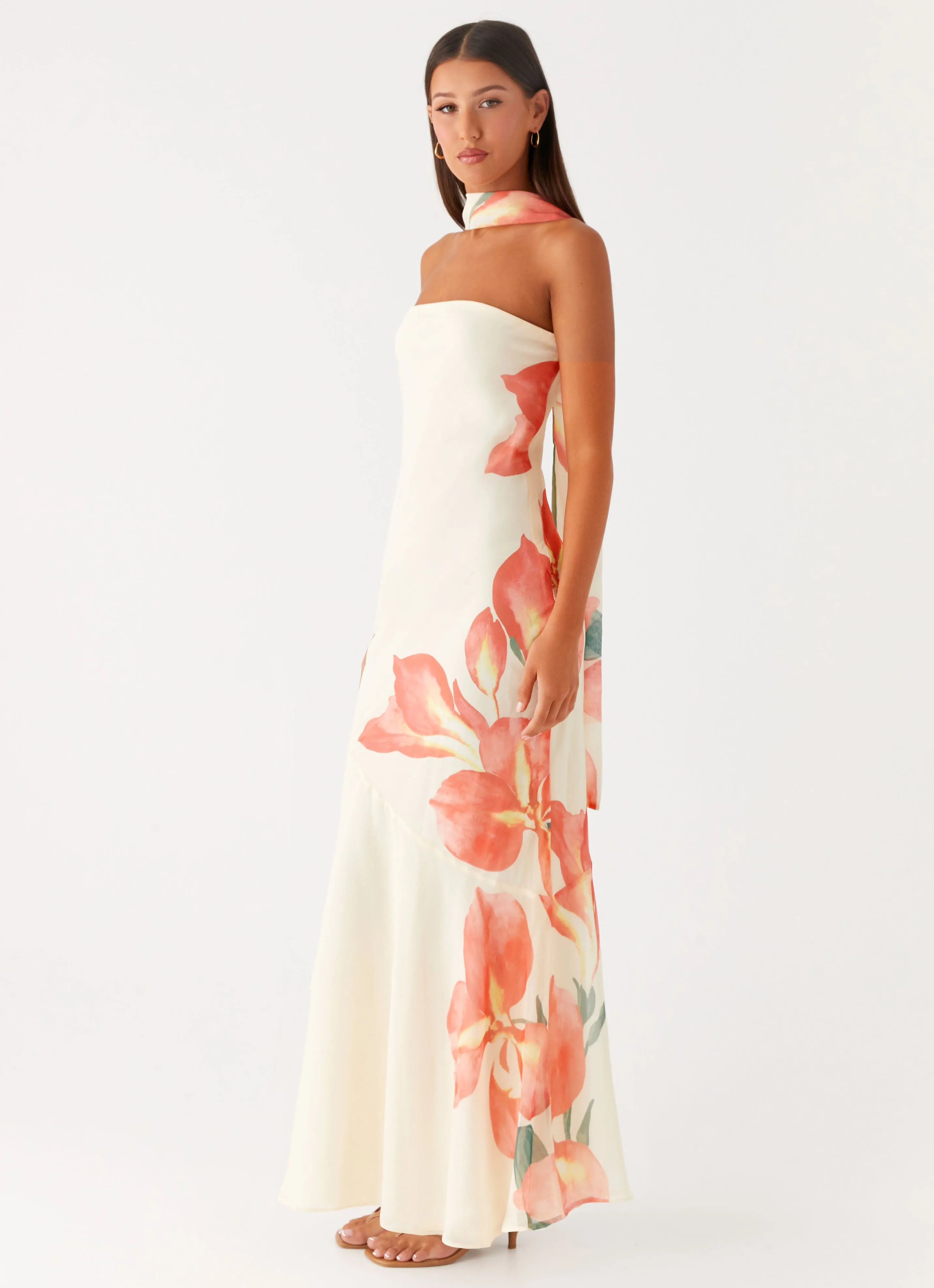 Elegant Mood Event Safe Under The Pagoda Maxi Dress - Siena Floral