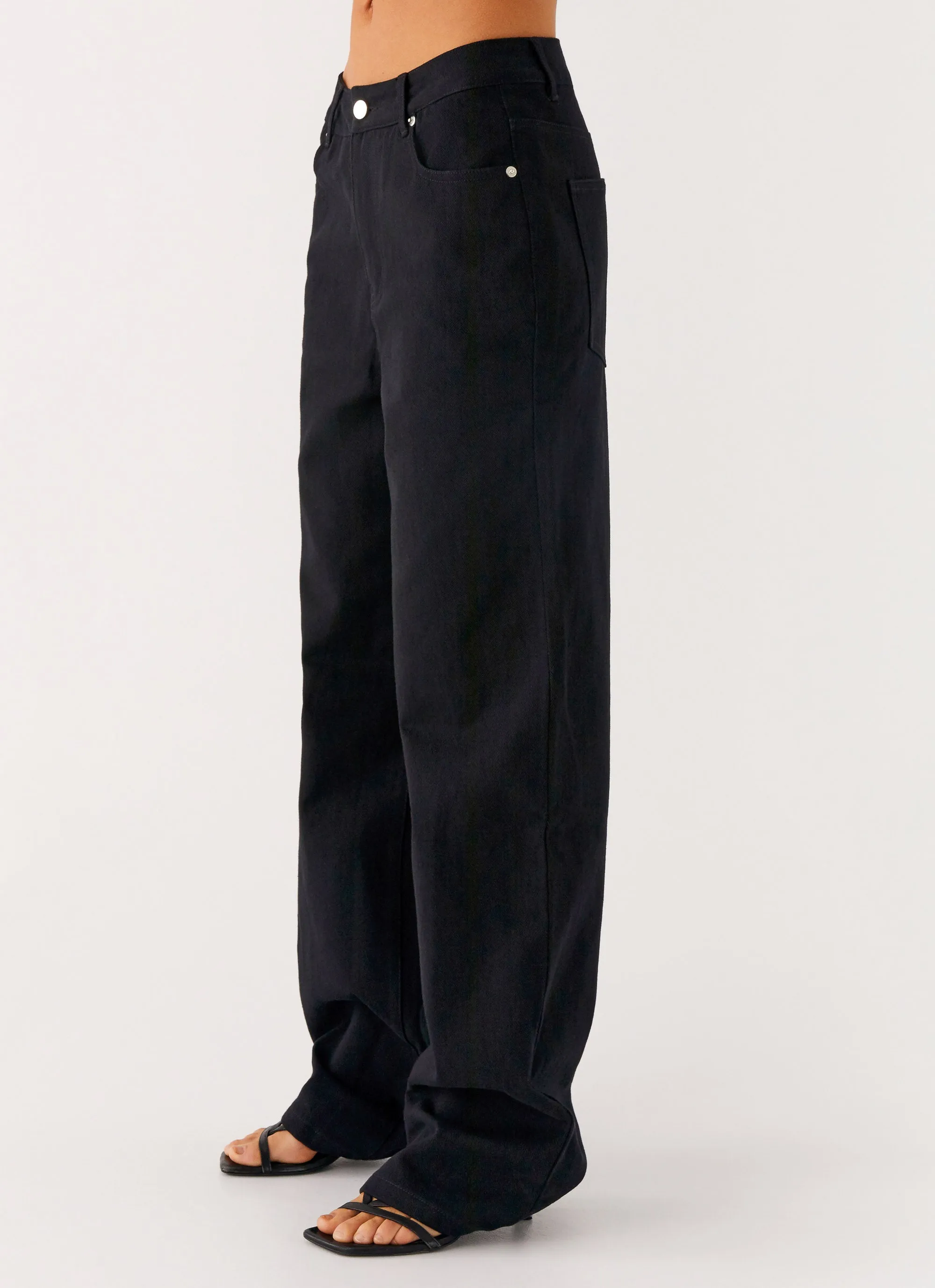 Everyday Pick Back Again Straight Leg Denim Jeans - Black